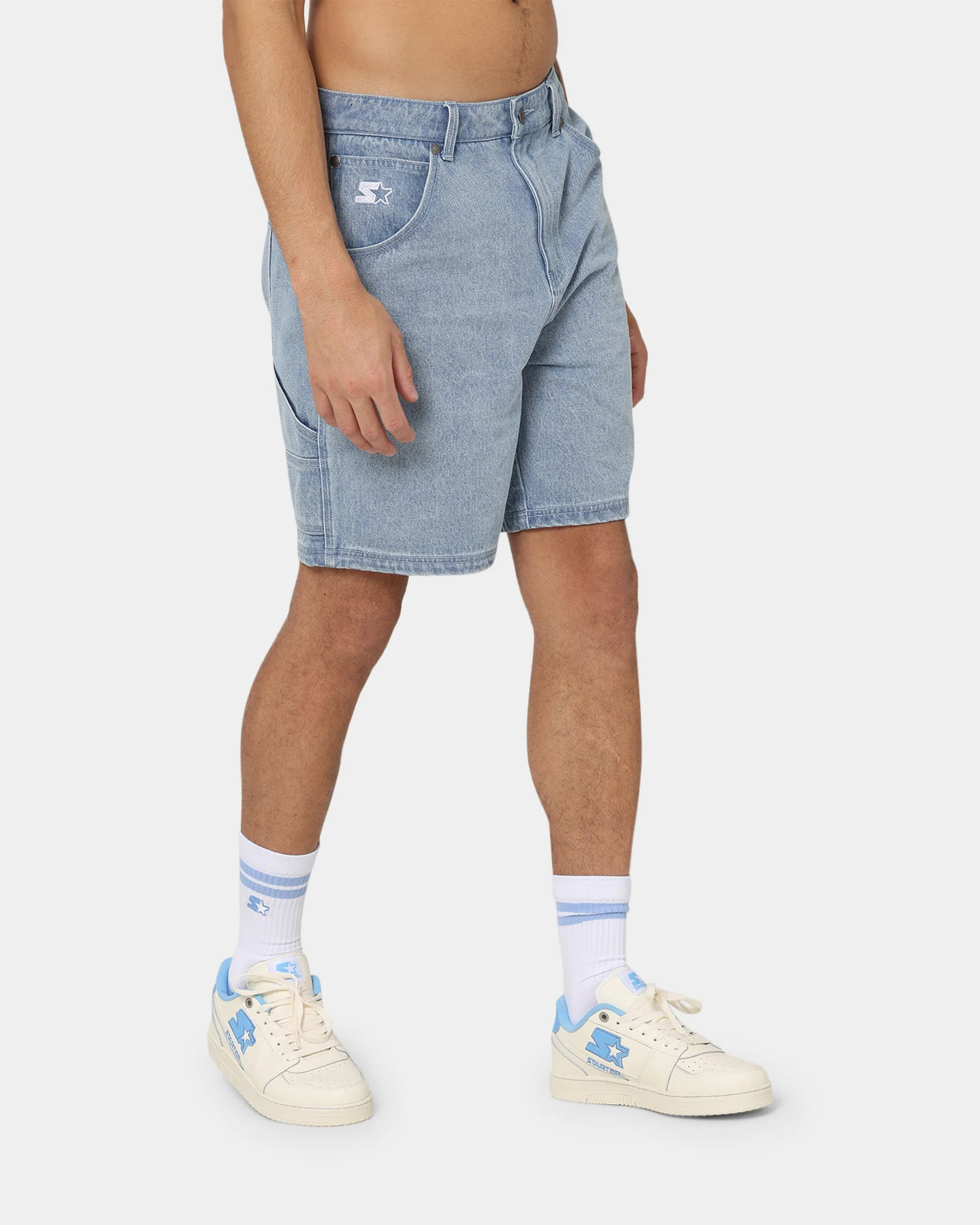 Starter Foul Ball Denim Shorts Blue Denim - Image 7