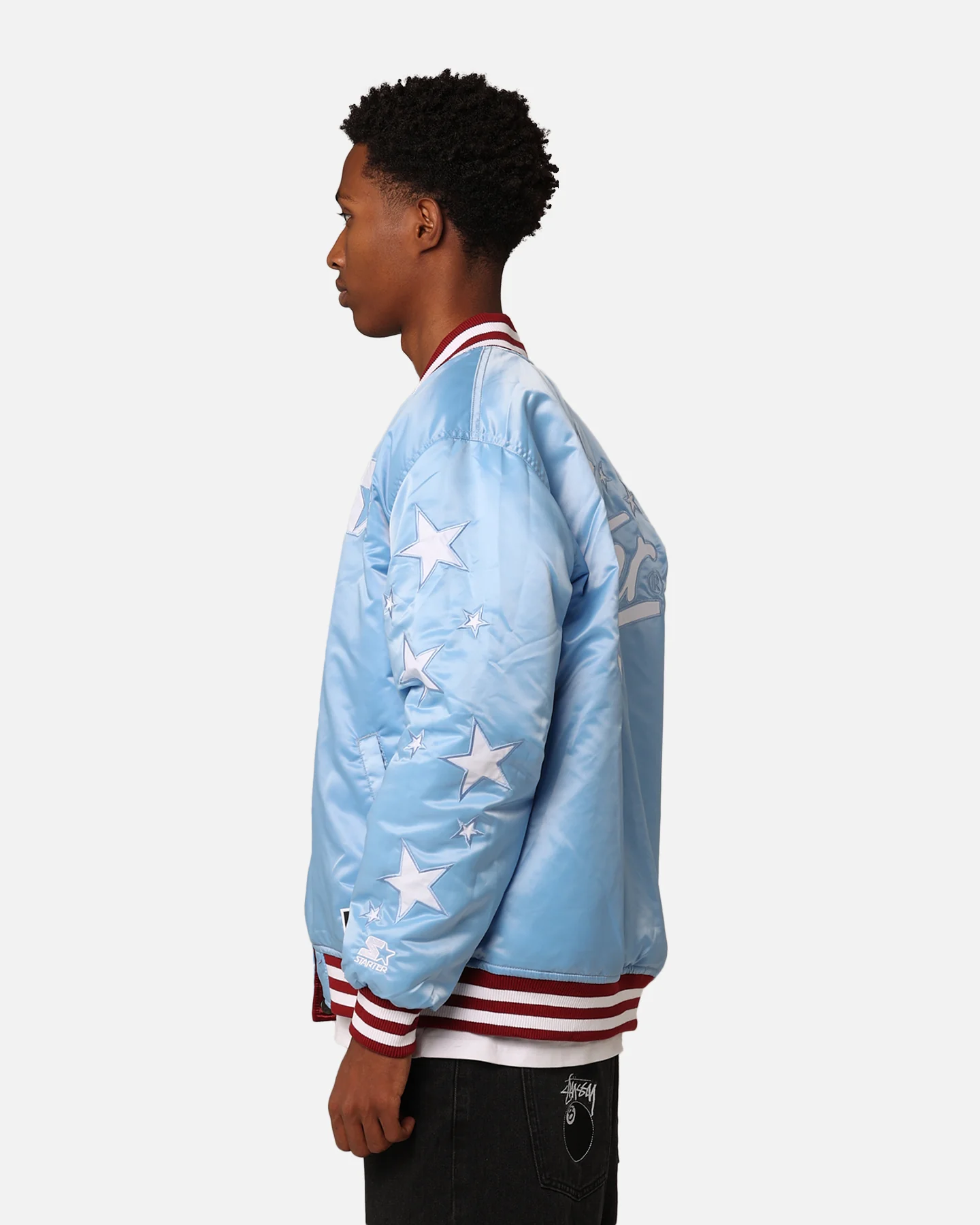 Starter Reversible Star Bomber Jacket Maroon/Blue - Image 6