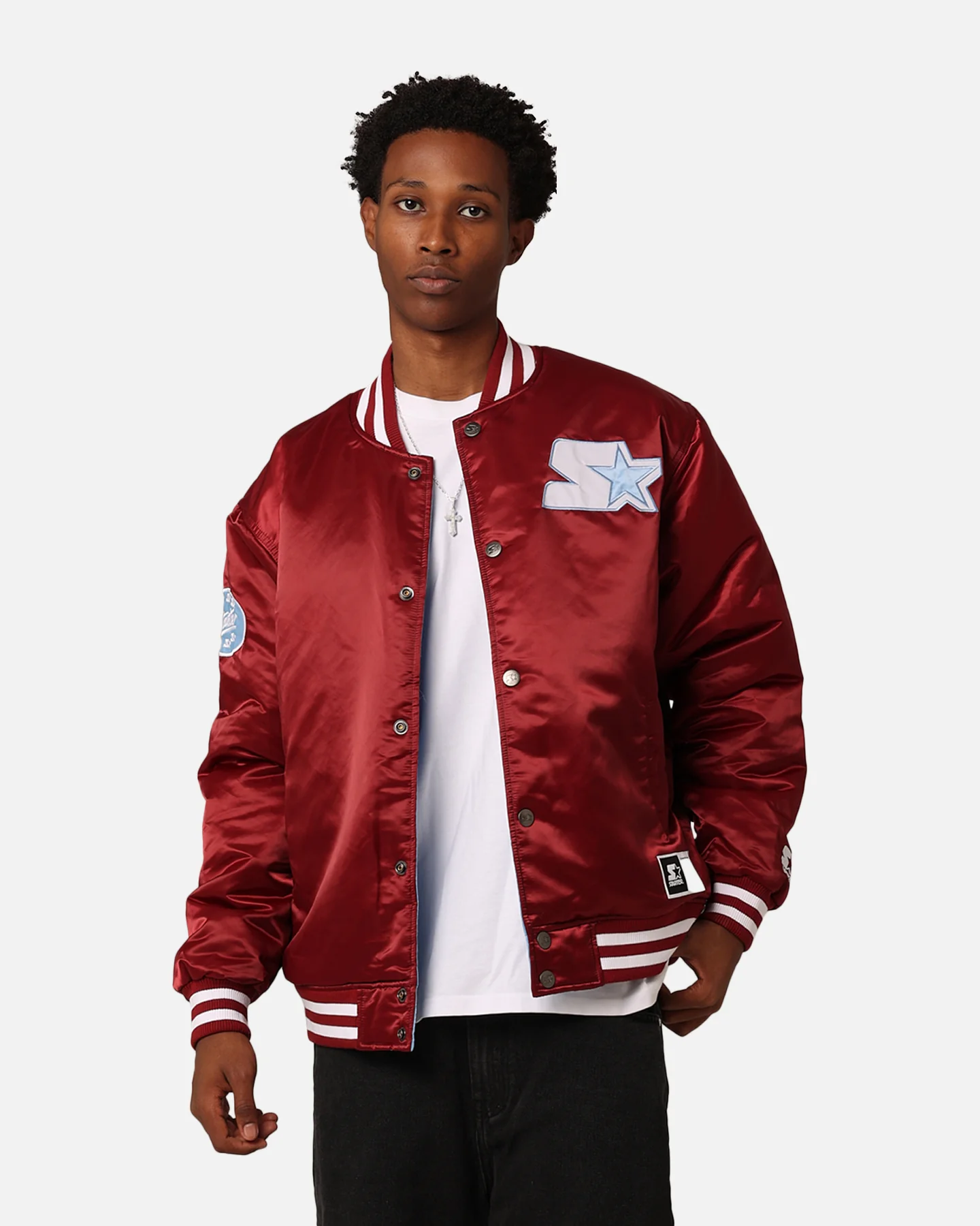 Starter Reversible Star Bomber Jacket Maroon/Blue - Image 7