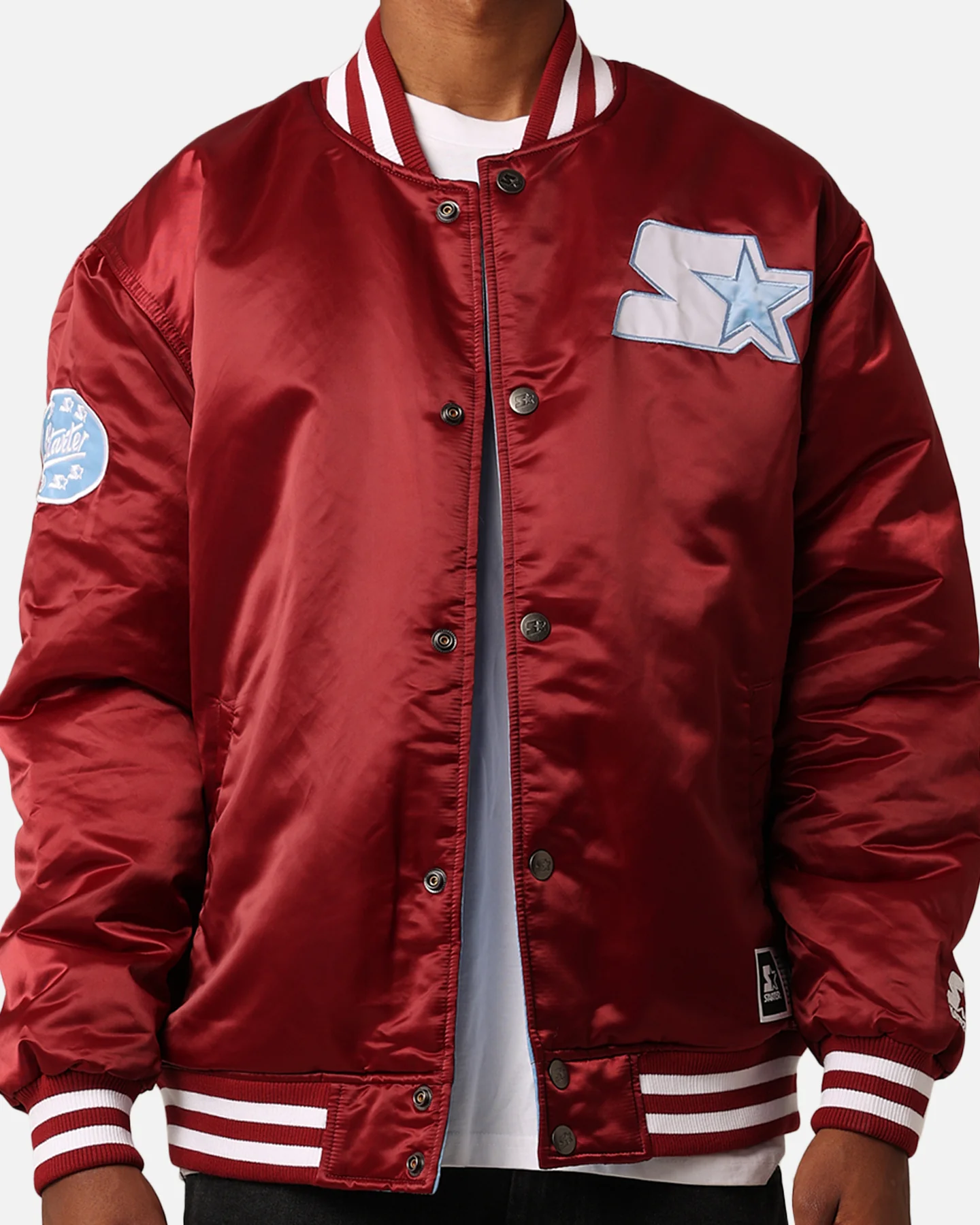 Starter Reversible Star Bomber Jacket Maroon/Blue - Image 9
