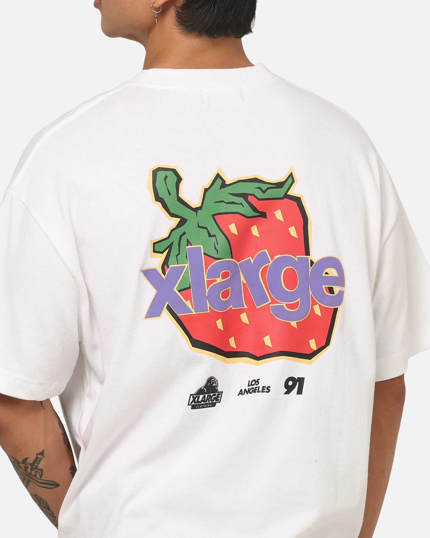 X-Large Strawberry Gorilla T-Shirt White - Image 8