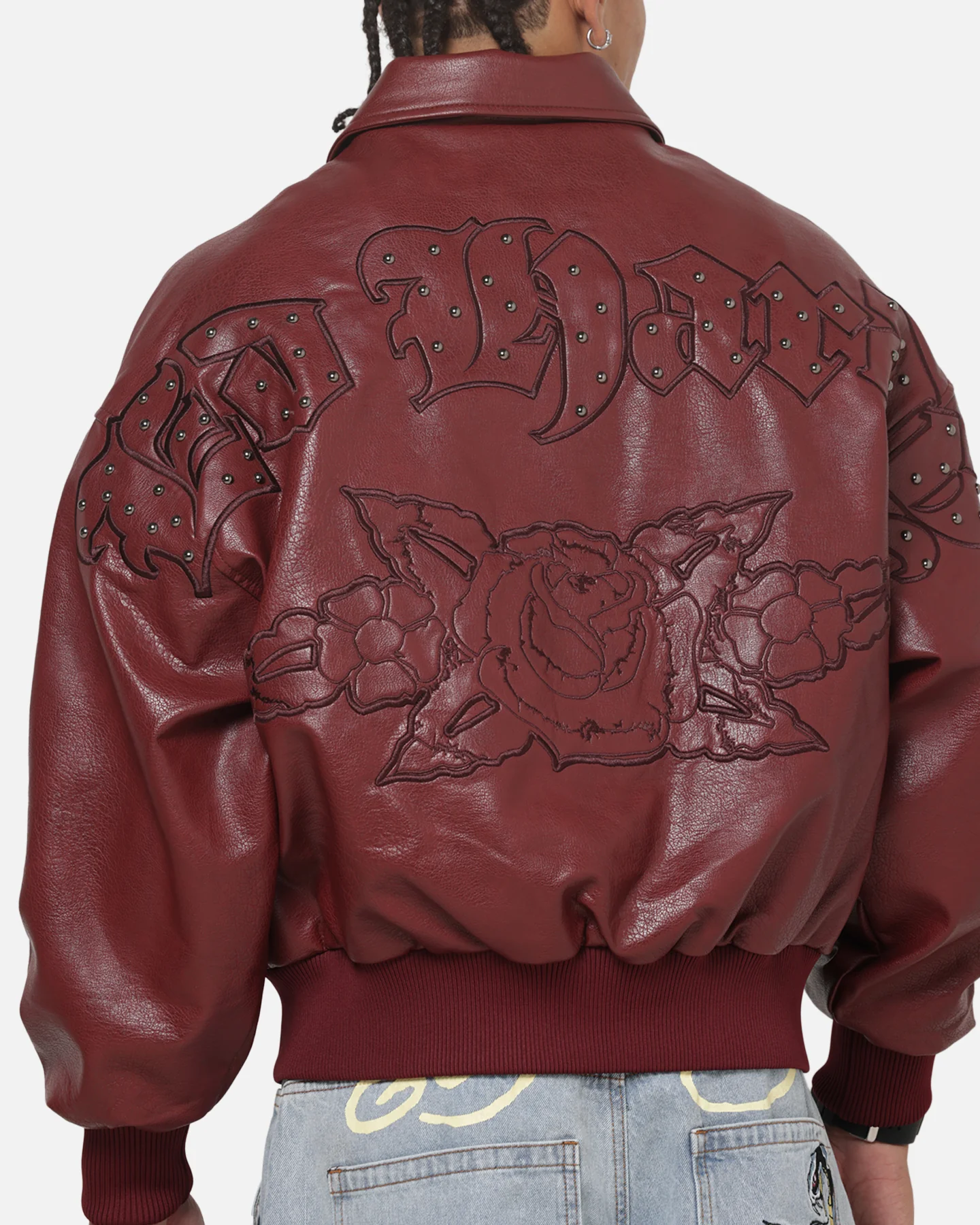 Ed Hardy Studded Bomber Jacket Red - Image 8