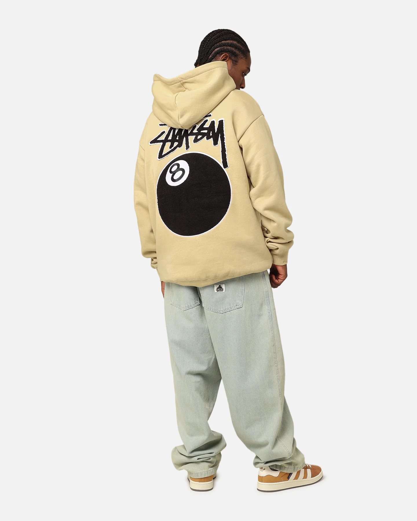 Stüssy 8 Ball Chenille Hoodie Khaki - Image 3
