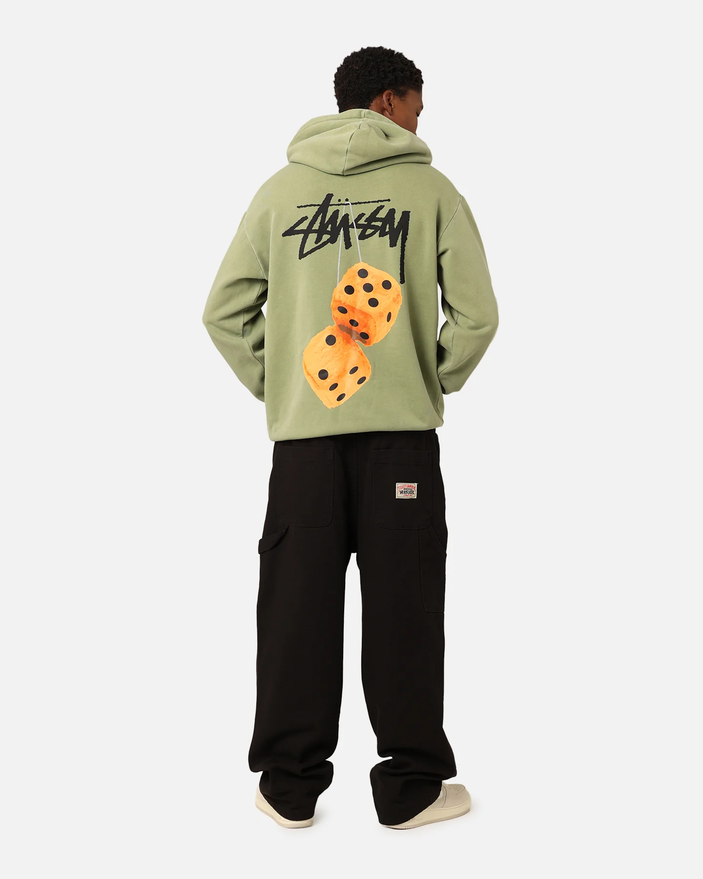 Stüssy Fuzzy Dice Fleece Hoodie Pigment Artichoke - Image 3