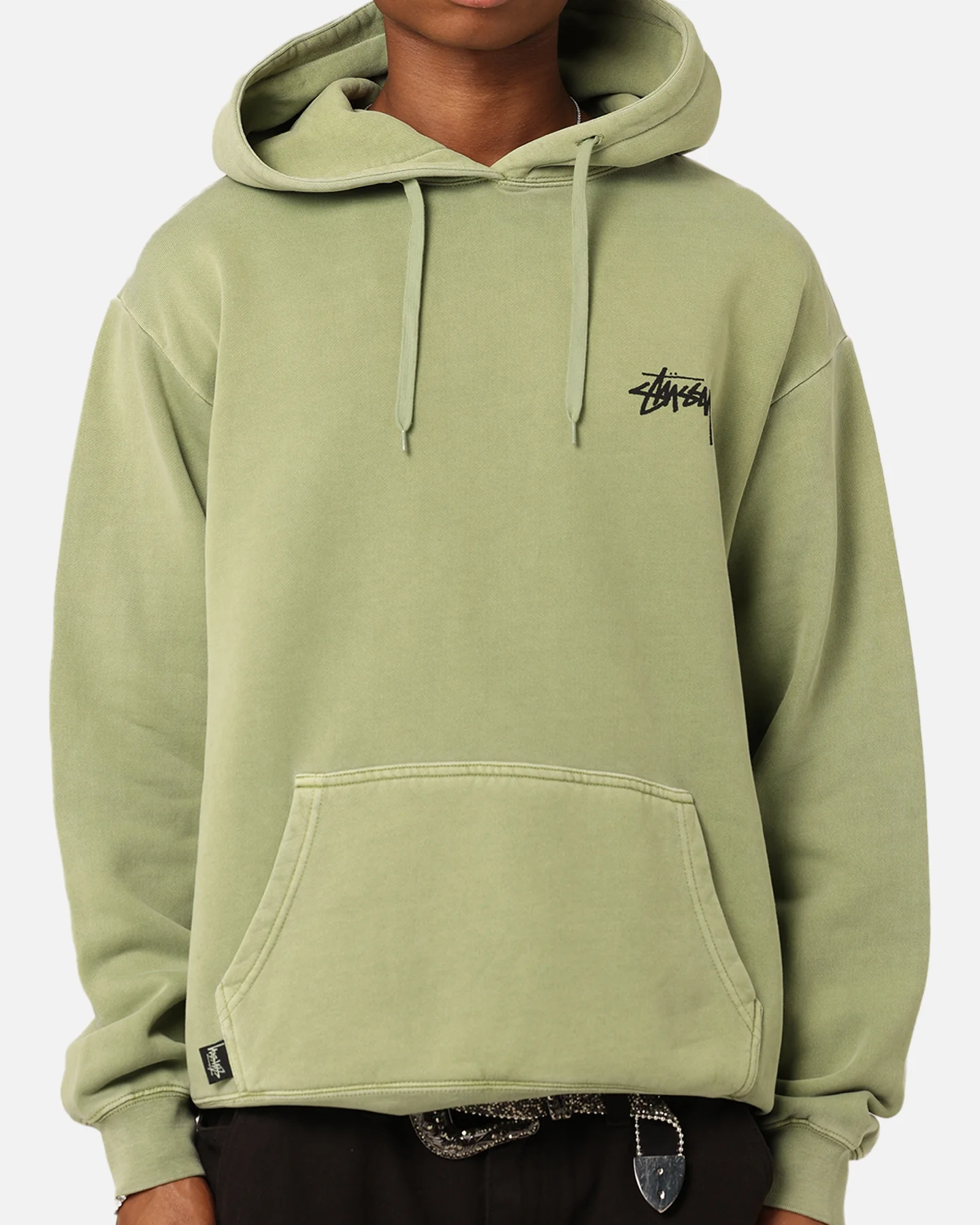 Stüssy Fuzzy Dice Fleece Hoodie Pigment Artichoke - Image 4