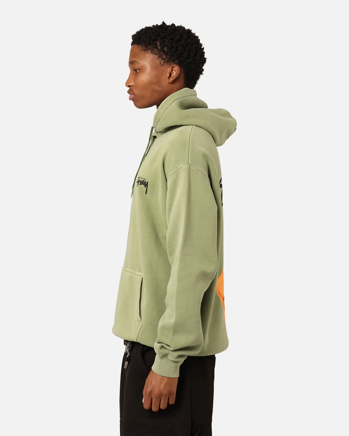 Stüssy Fuzzy Dice Fleece Hoodie Pigment Artichoke - Image 7
