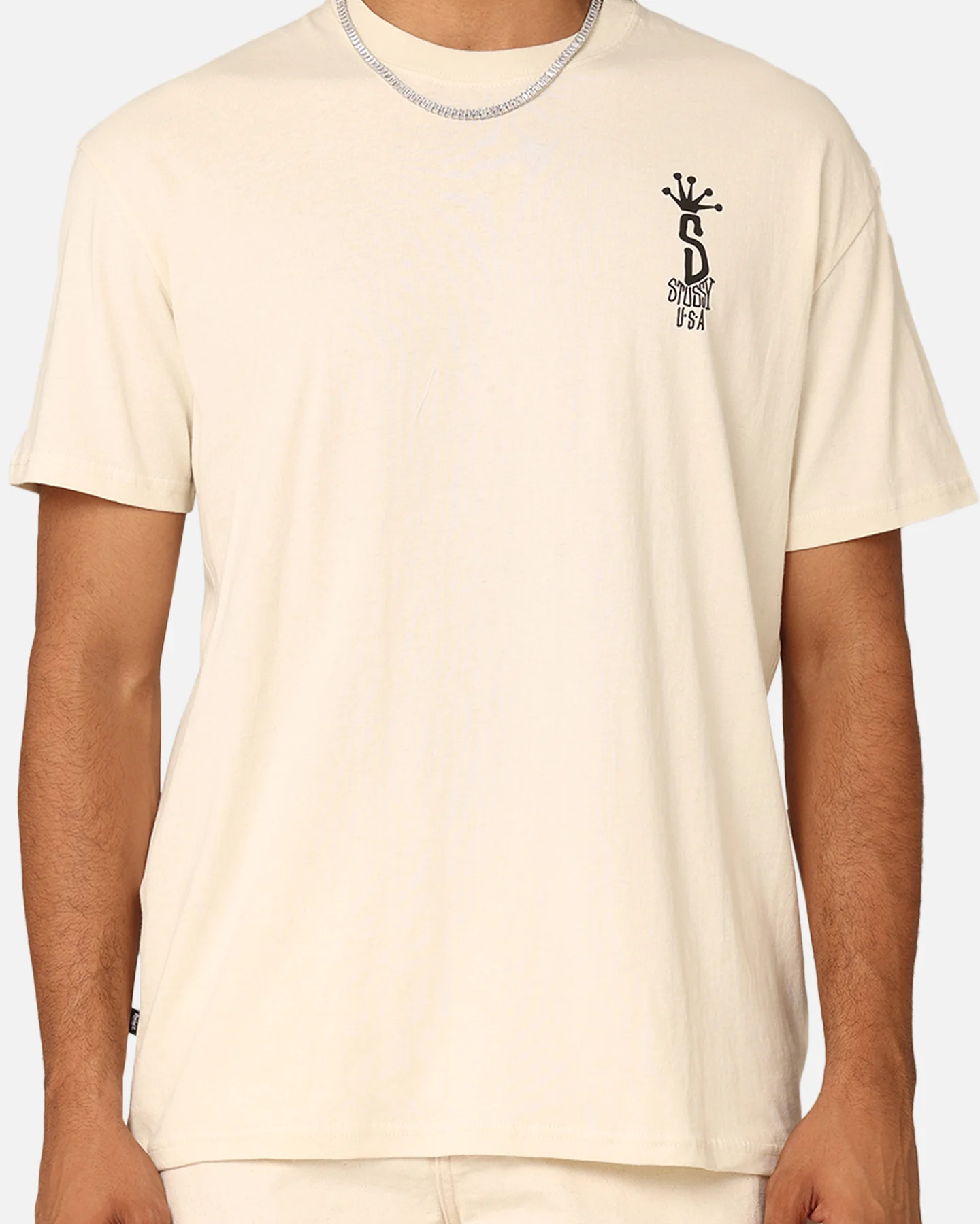 Stussy Big S LCB T-Shirt Cream - Image 4
