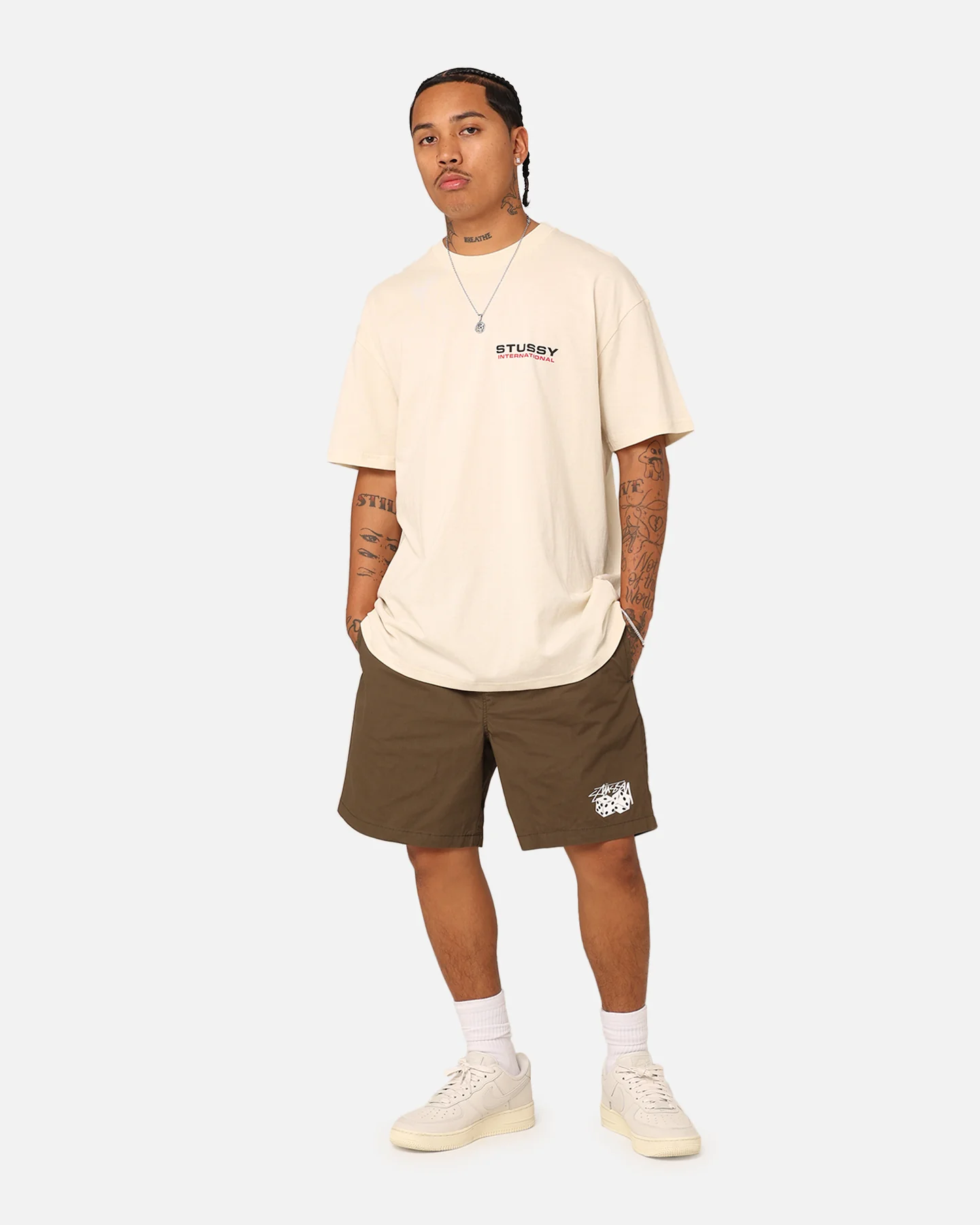 Stussy Designs Dice Beach Shorts Dusty Green - Image 2