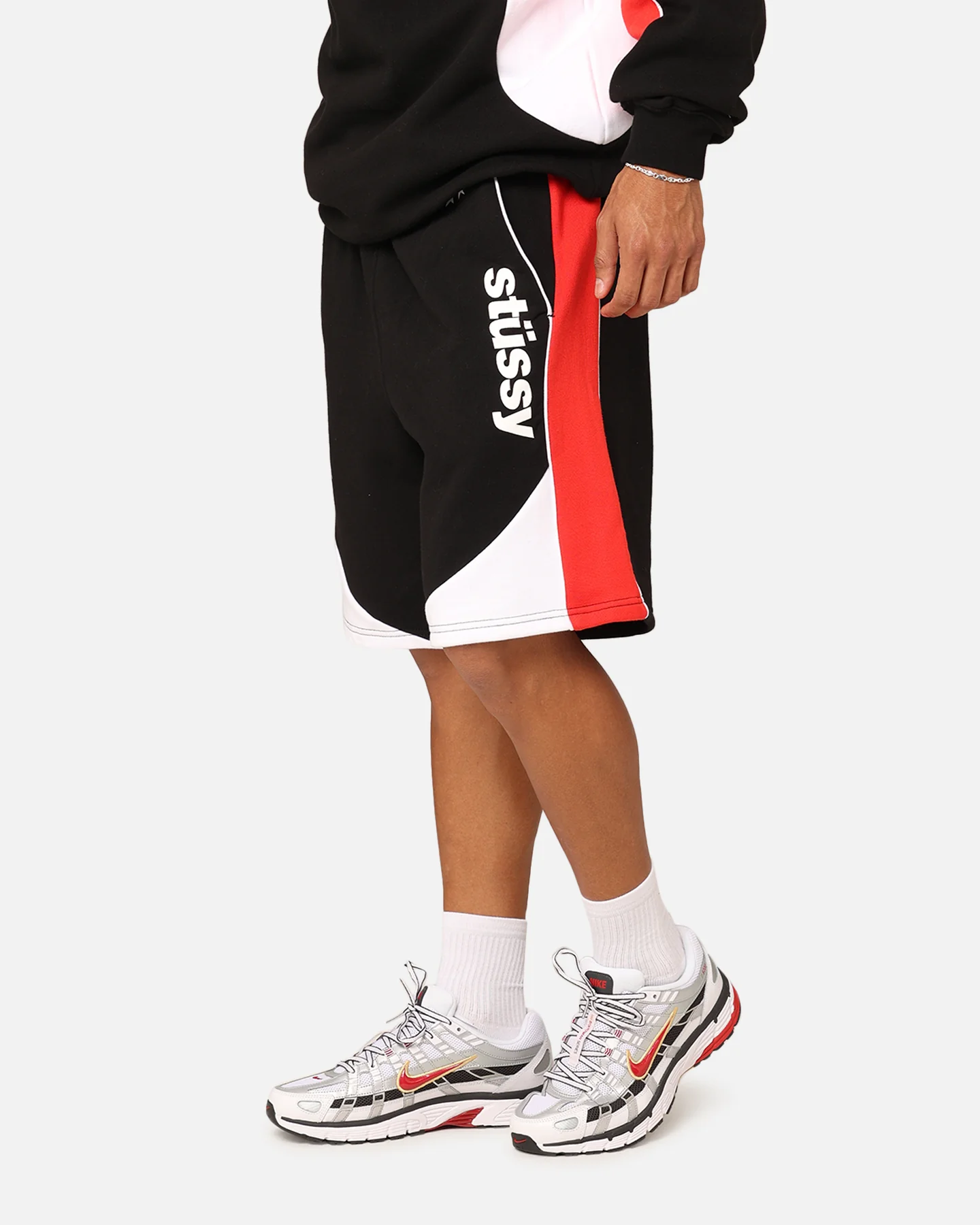 Stussy Football Panelled Shorts Black - Image 6
