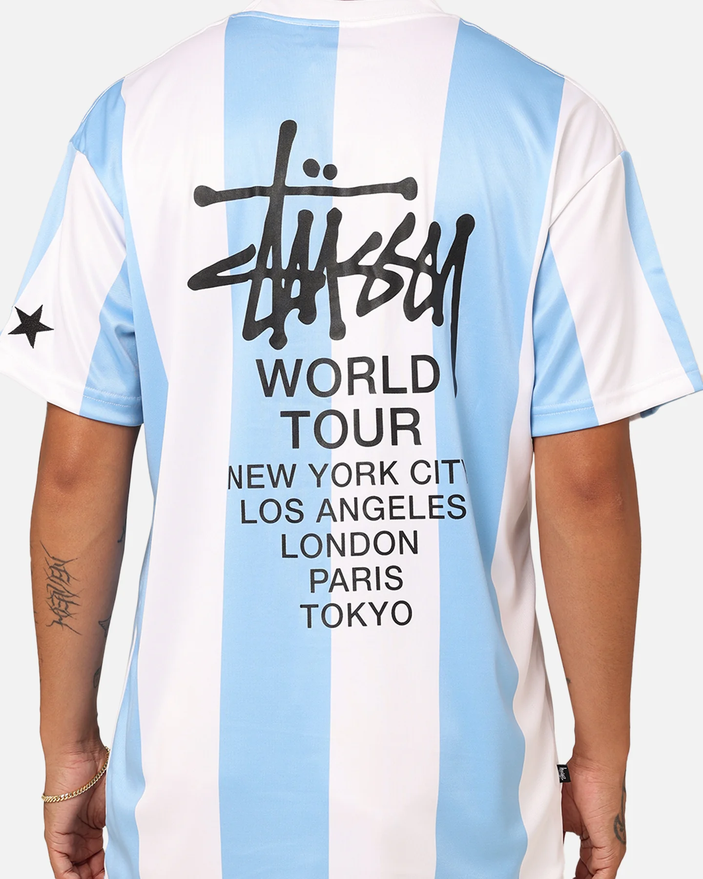 Stussy Football T-Shirt Blue/White - Image 5