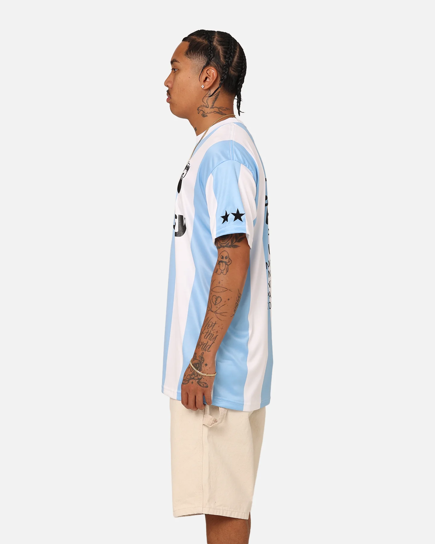 Stussy Football T-Shirt Blue/White - Image 7