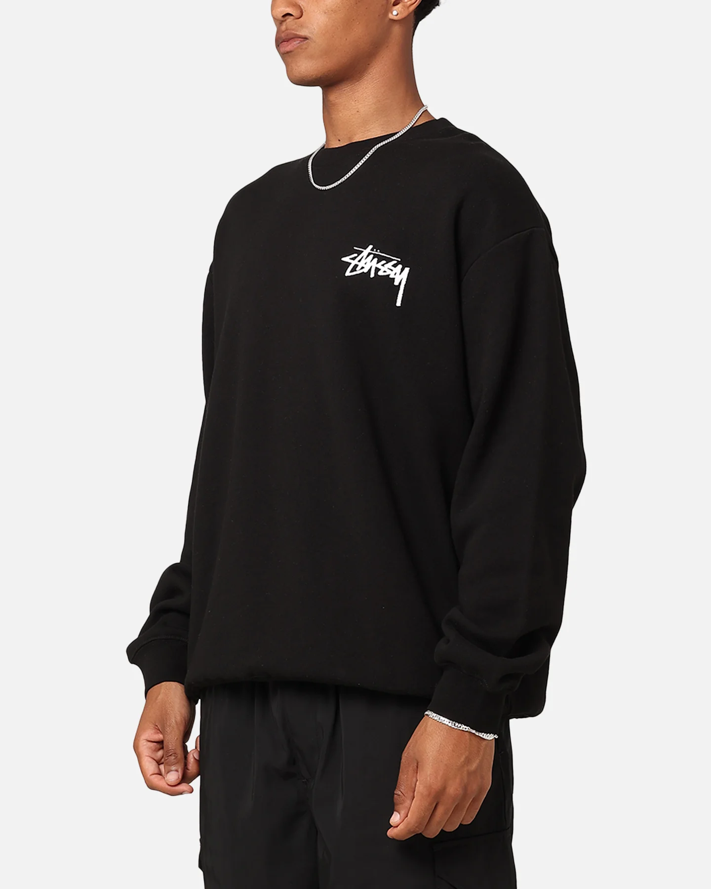 Stussy Fuzzy Dice Chenille Fleece Hoodie Black - Image 6