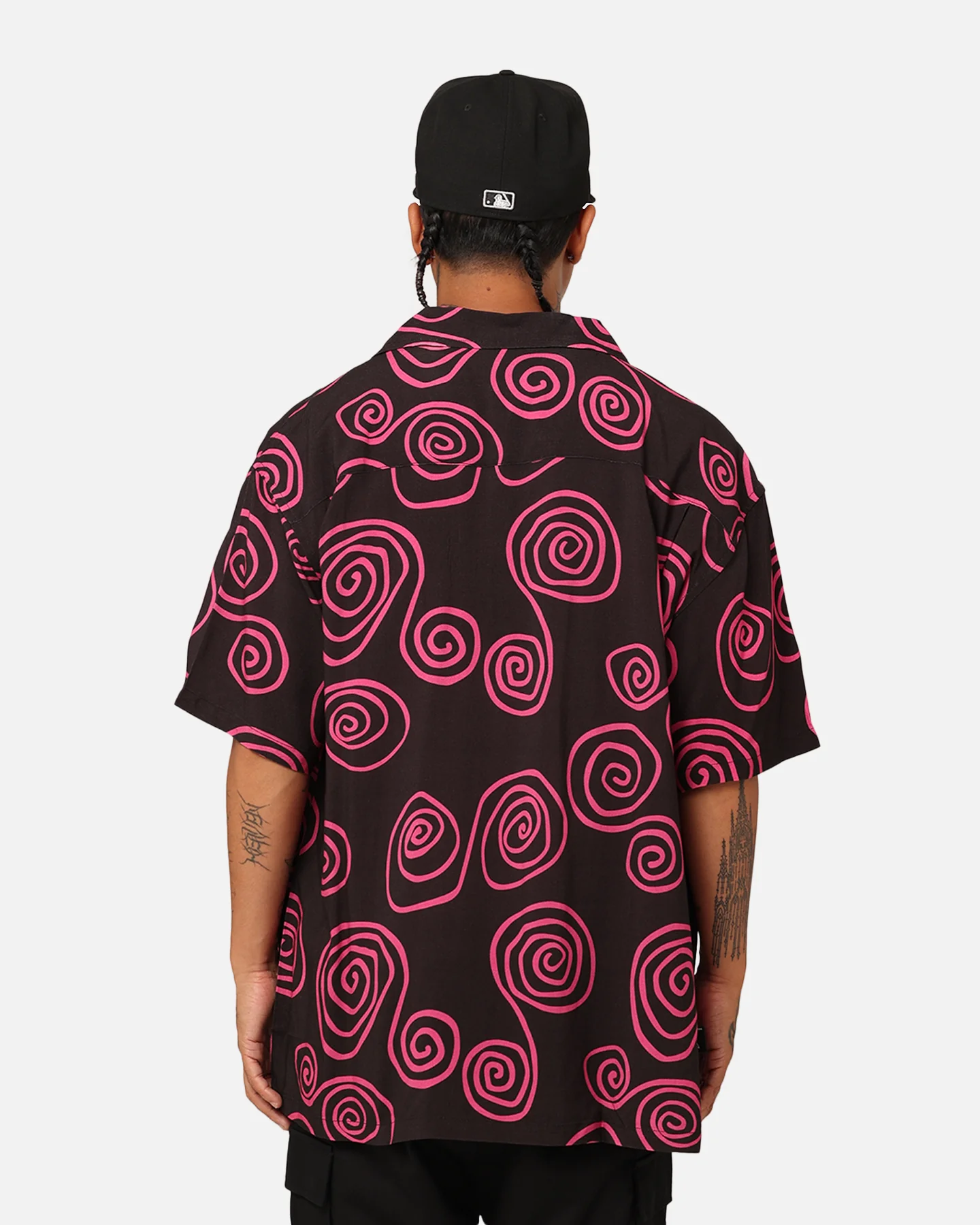 Stussy Hand Drawn Short Sleeve Shirt Black - Image 4