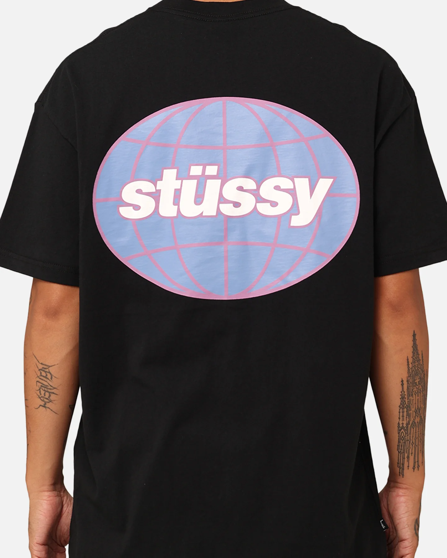 Stussy Italic Grid T-Shirt Black - Image 5