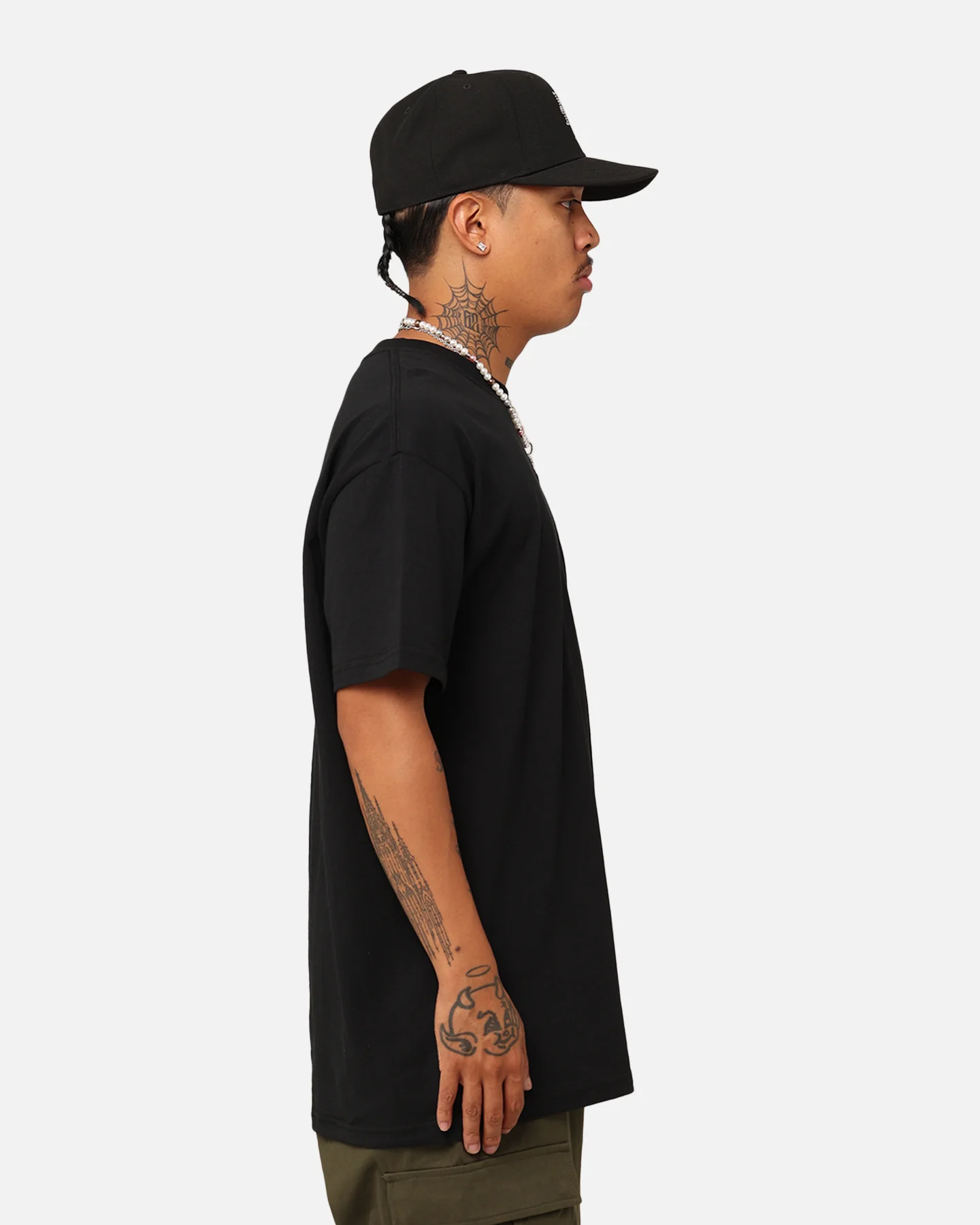 Stussy Italic Grid T-Shirt Black - Image 6