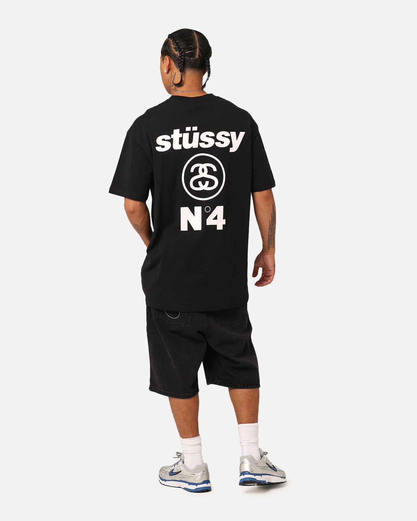 Stussy Italic No. 4 T-Shirt Black/White - Image 3