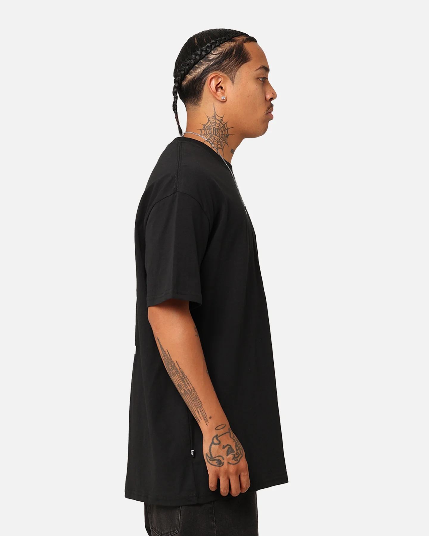 Stussy Italic No. 4 T-Shirt Black/White - Image 6