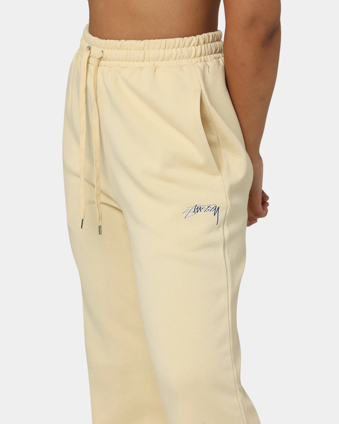 Stussy Women's Shadow Script Wide Track Pants Vanilla - Image 7