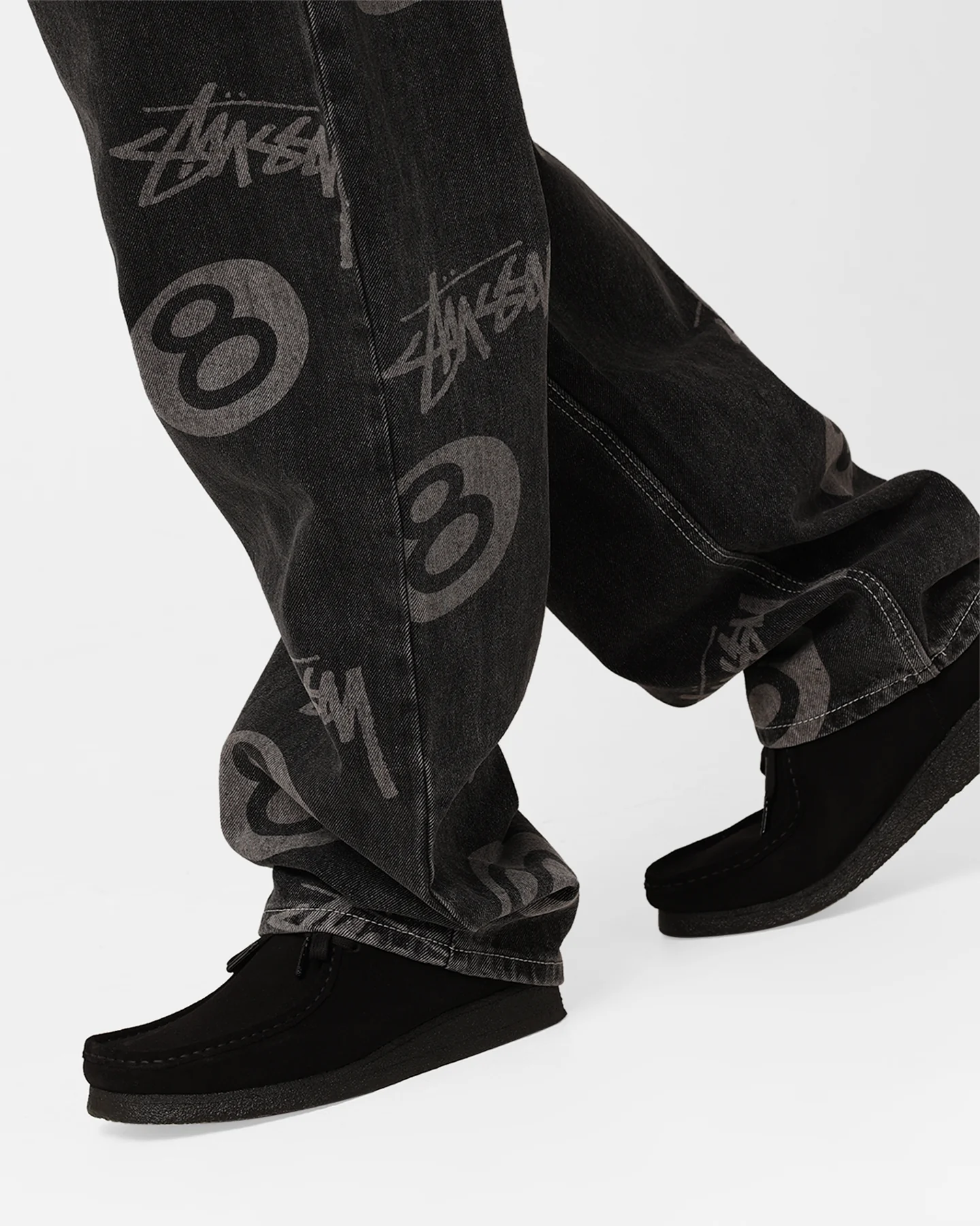 Stussy Stock 8 Ball Jeans Black Denim - Image 4