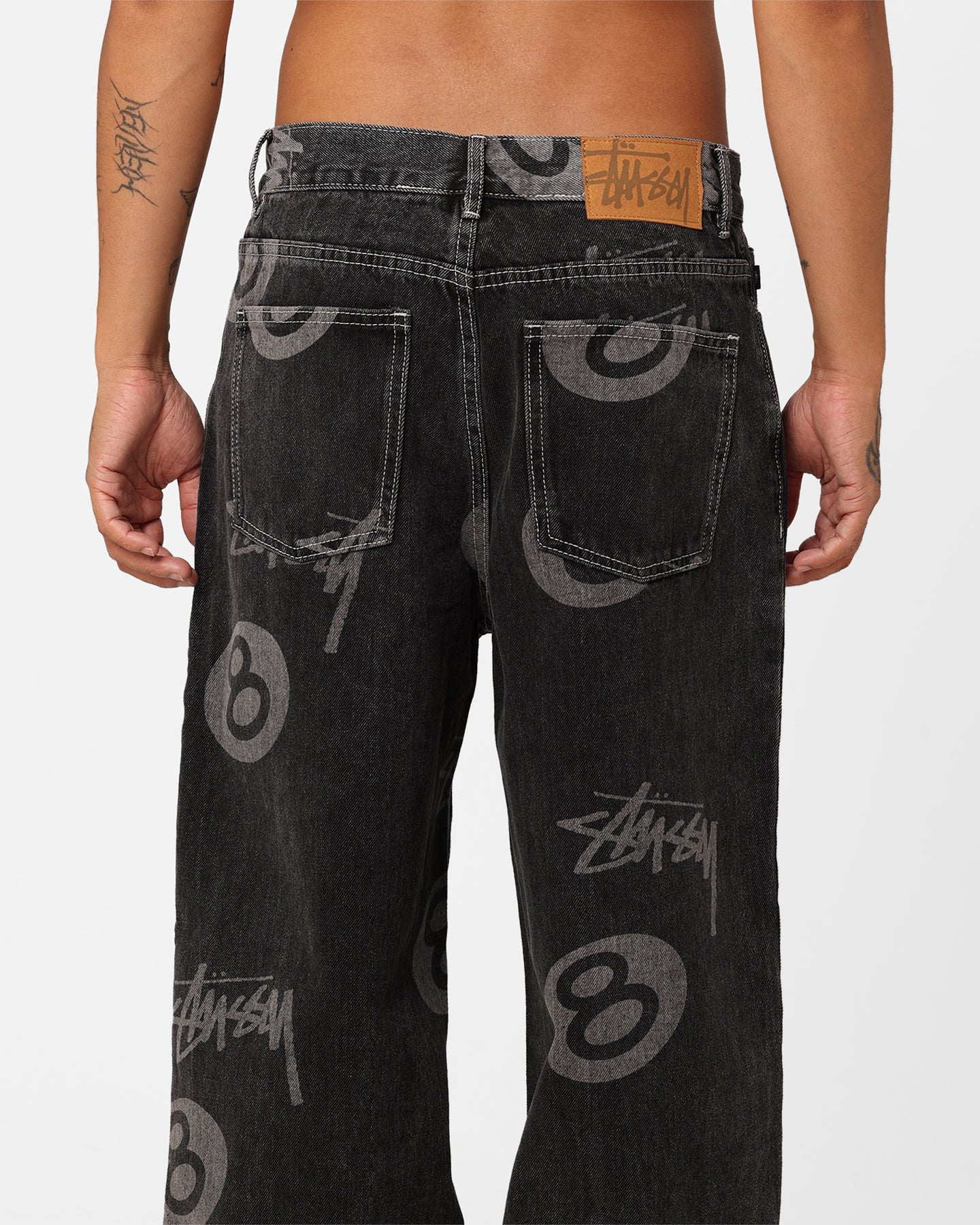 Stussy Stock 8 Ball Jeans Black Denim - Image 8