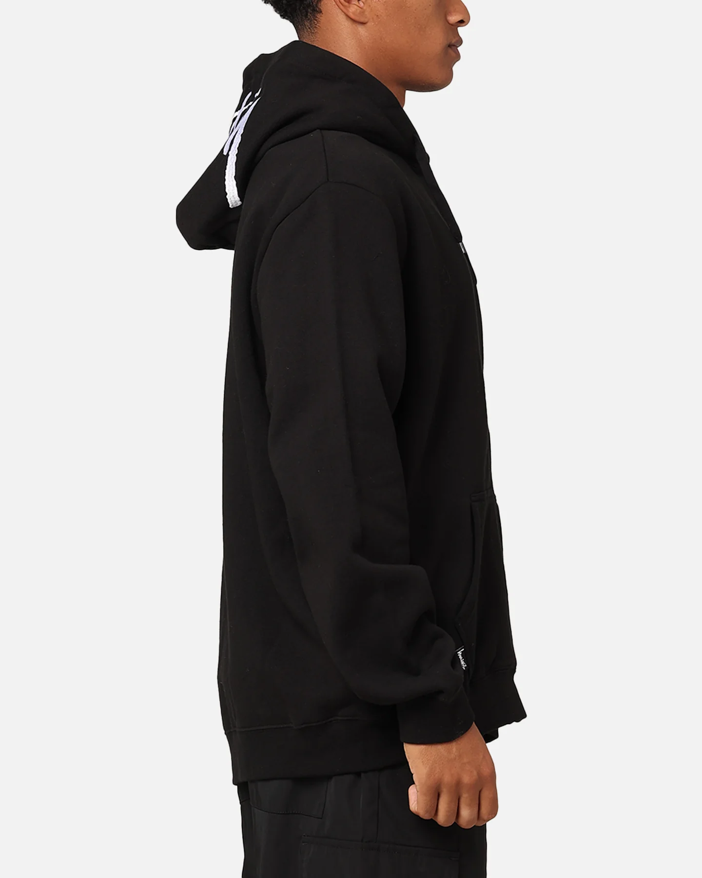 Stussy Stock Embroidery Full Zip Hoodie Black - Image 5