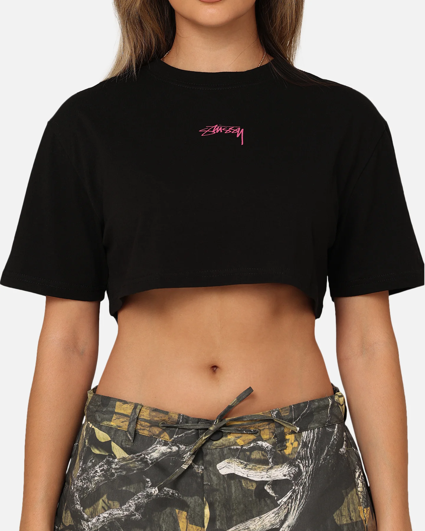 Stussy Women's 8 Ball Cropped T-Shirt Black - Image 4