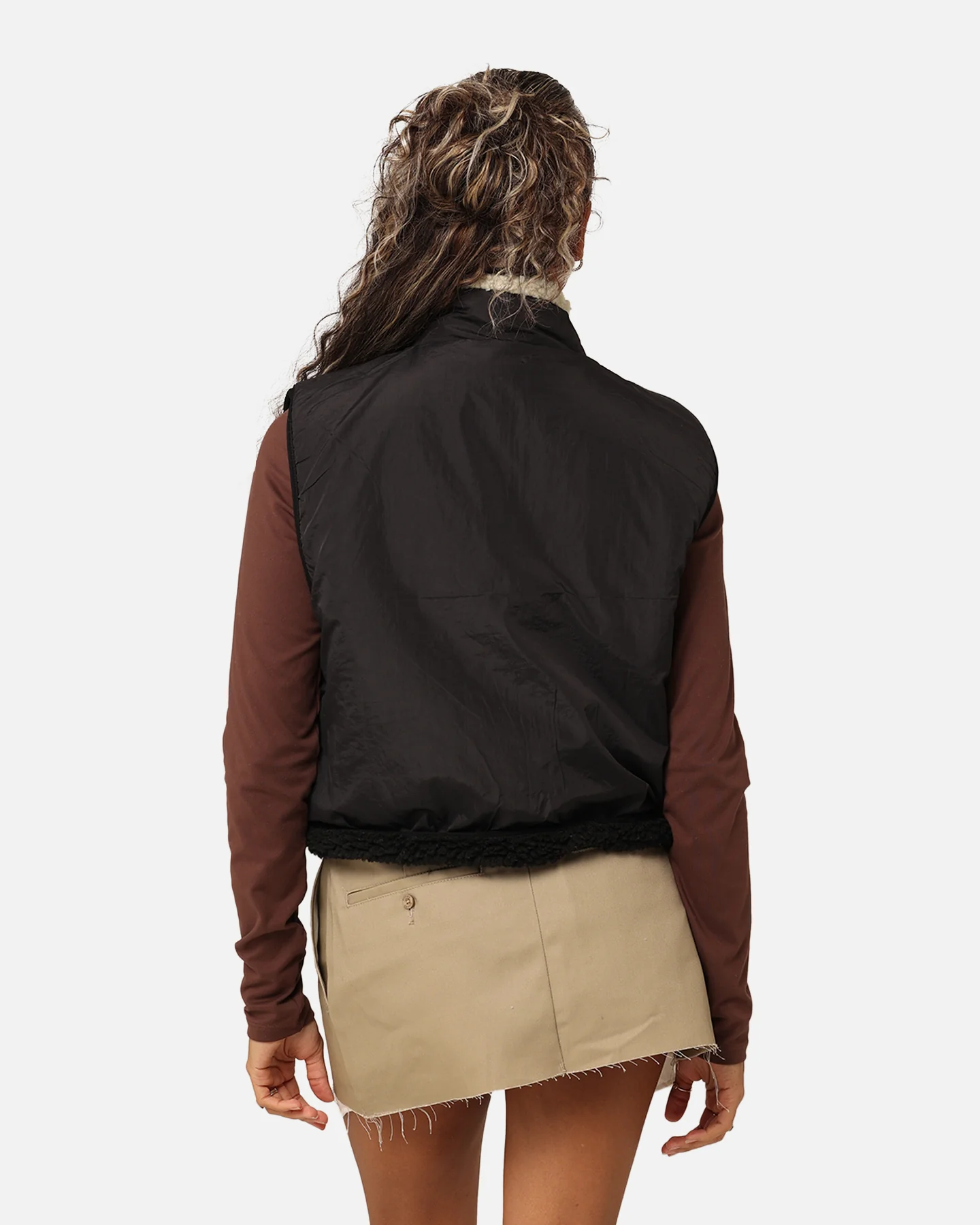 Stussy Women's 8 Ball Reversible Cropped Vest Black - Image 7