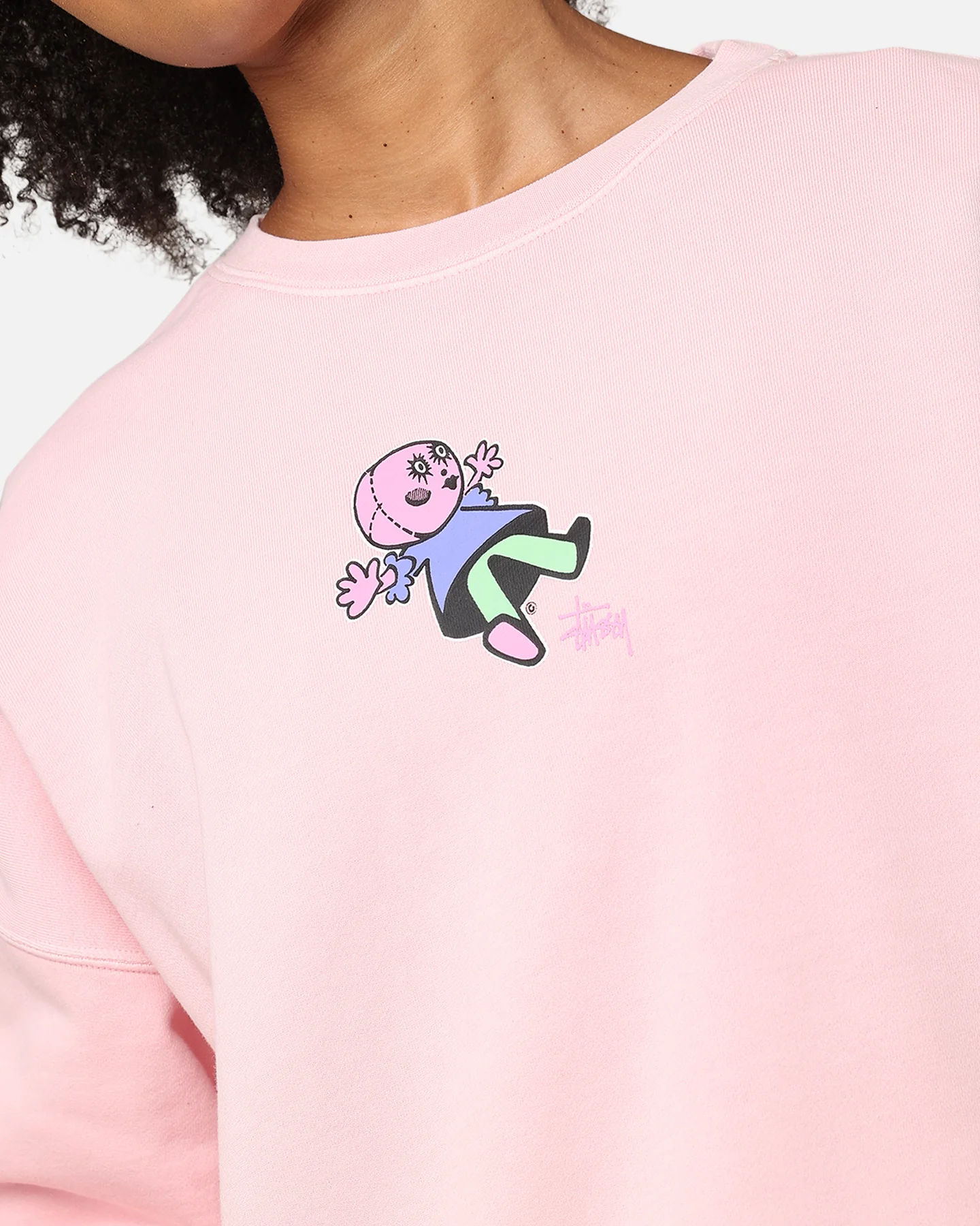 Stussy Women's Dollie Oversized Crewneck Pigment Pink - Image 6