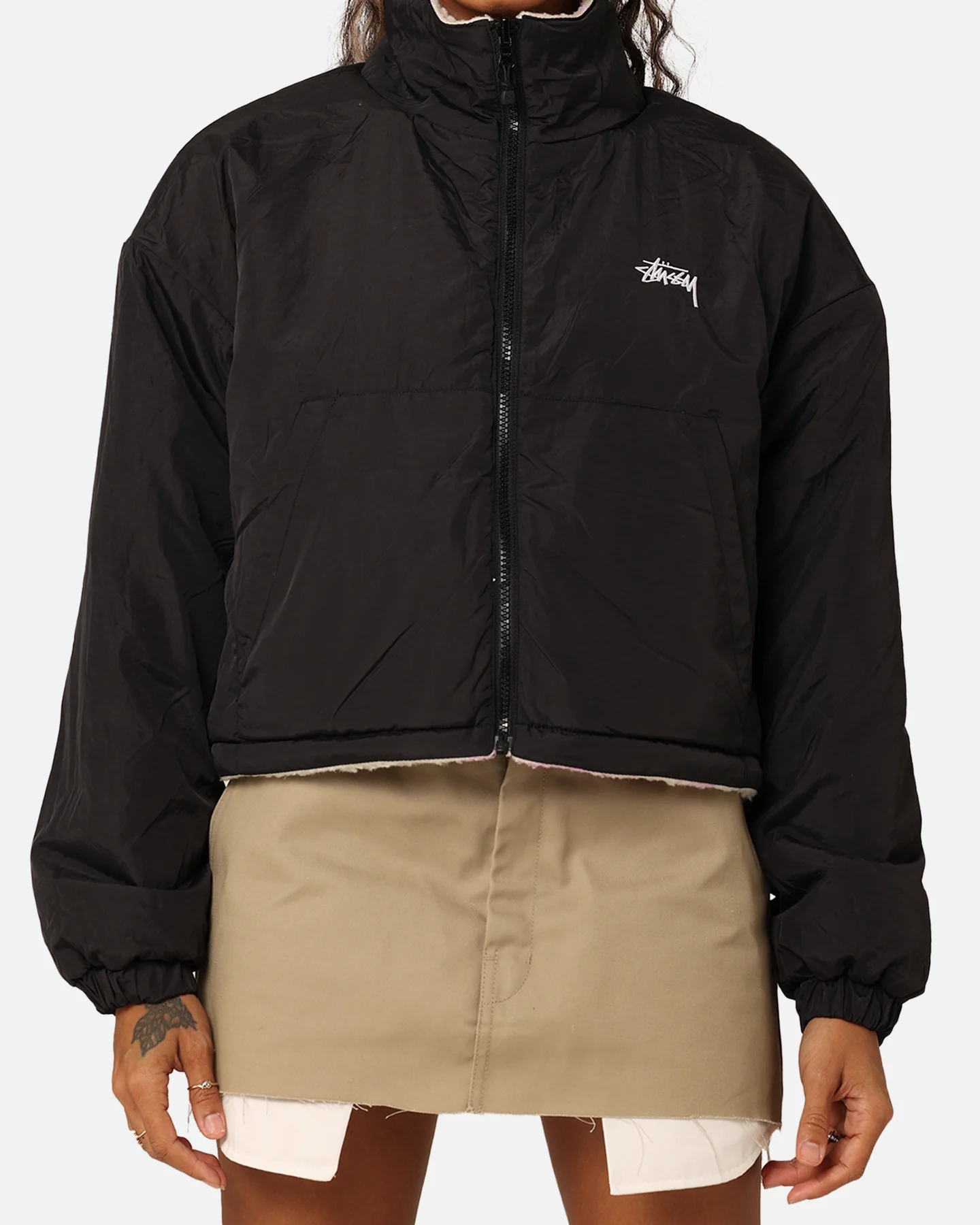 Stussy Women's Dragon Reversible Work Jacket Pink - Image 5