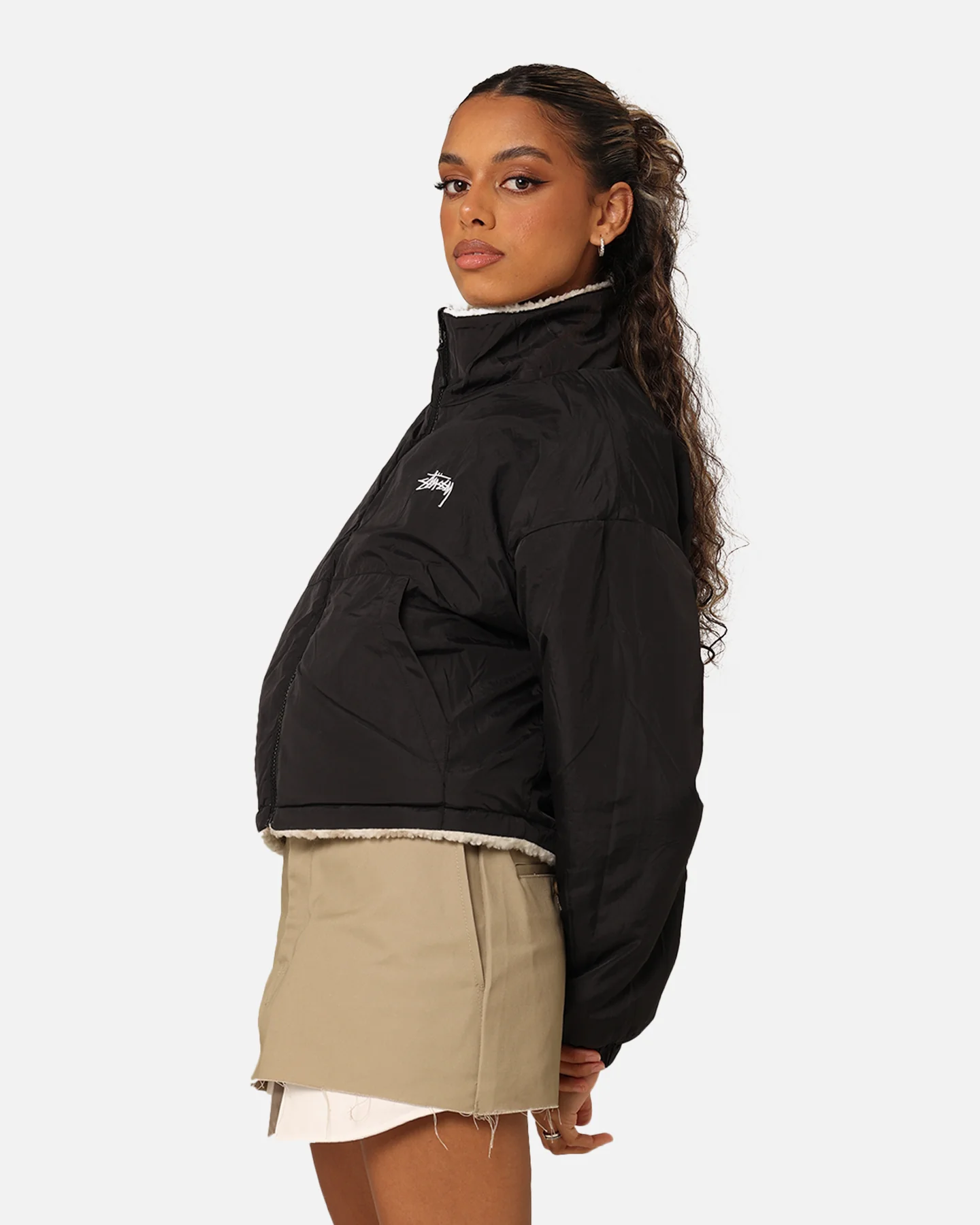 Stussy Women's Dragon Reversible Work Jacket Taupe - Image 8