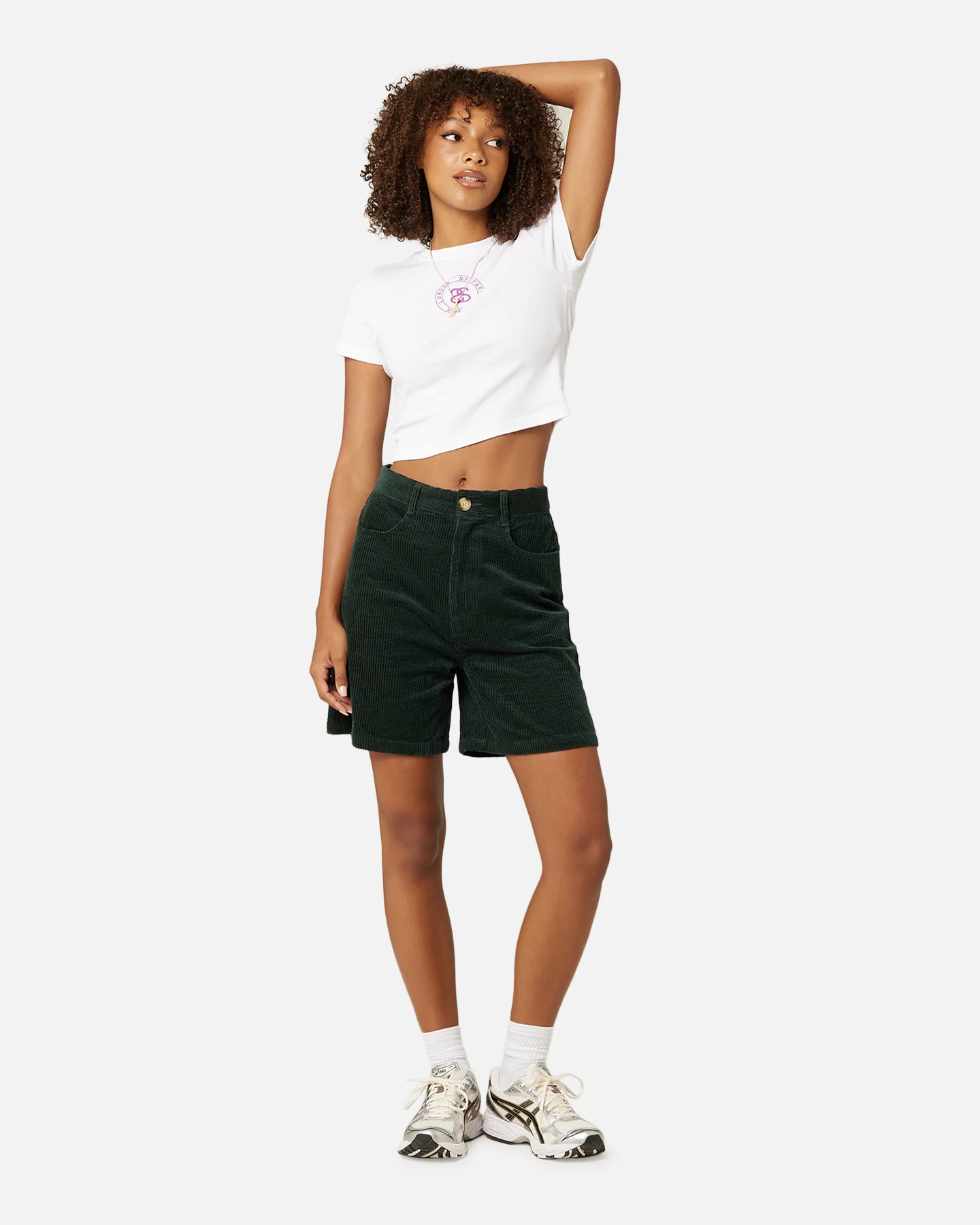 Stussy Women's Eden Corduroy Shorts Forest - Image 2