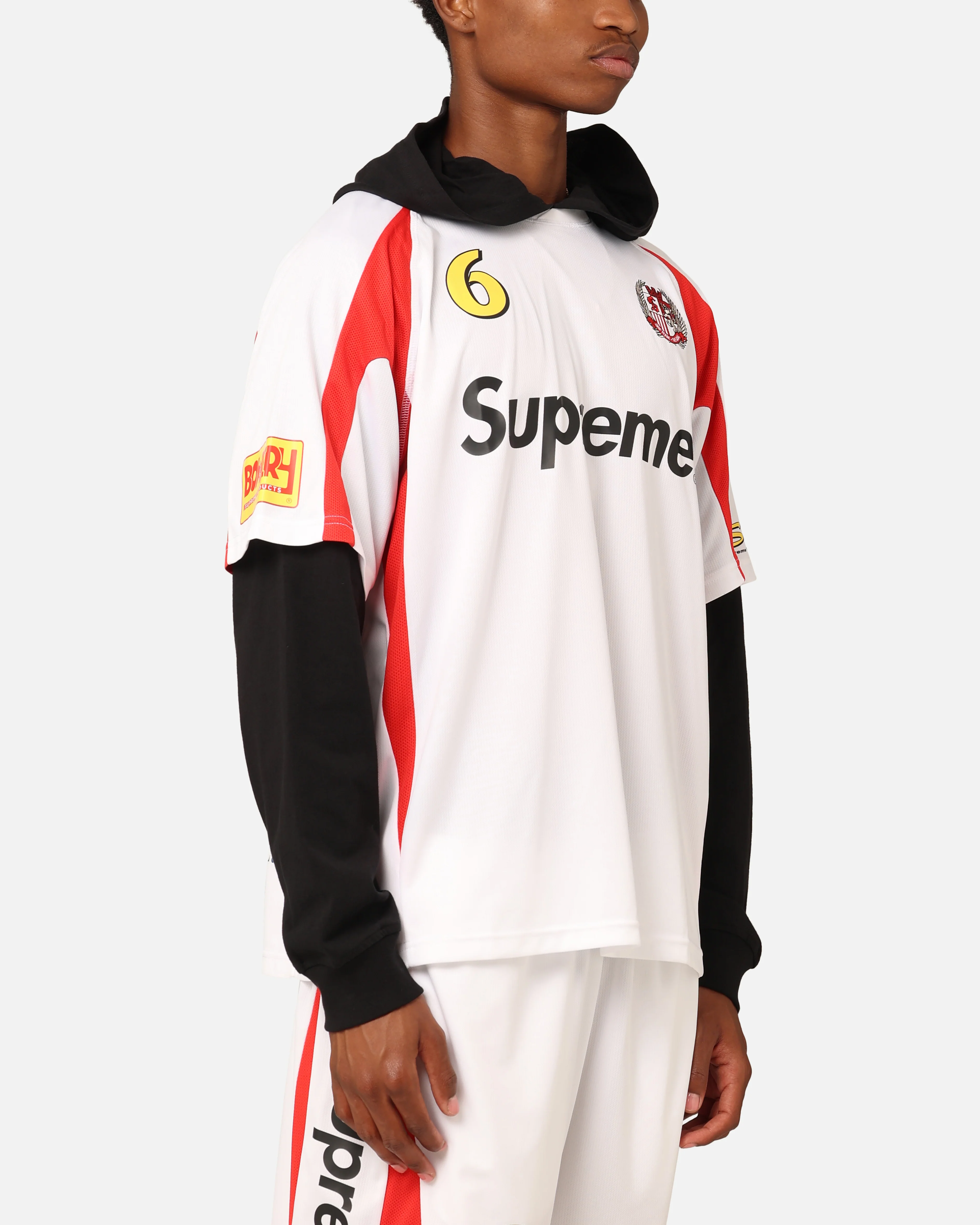 Supreme Hooded Soccer Jersey White - Image 4
