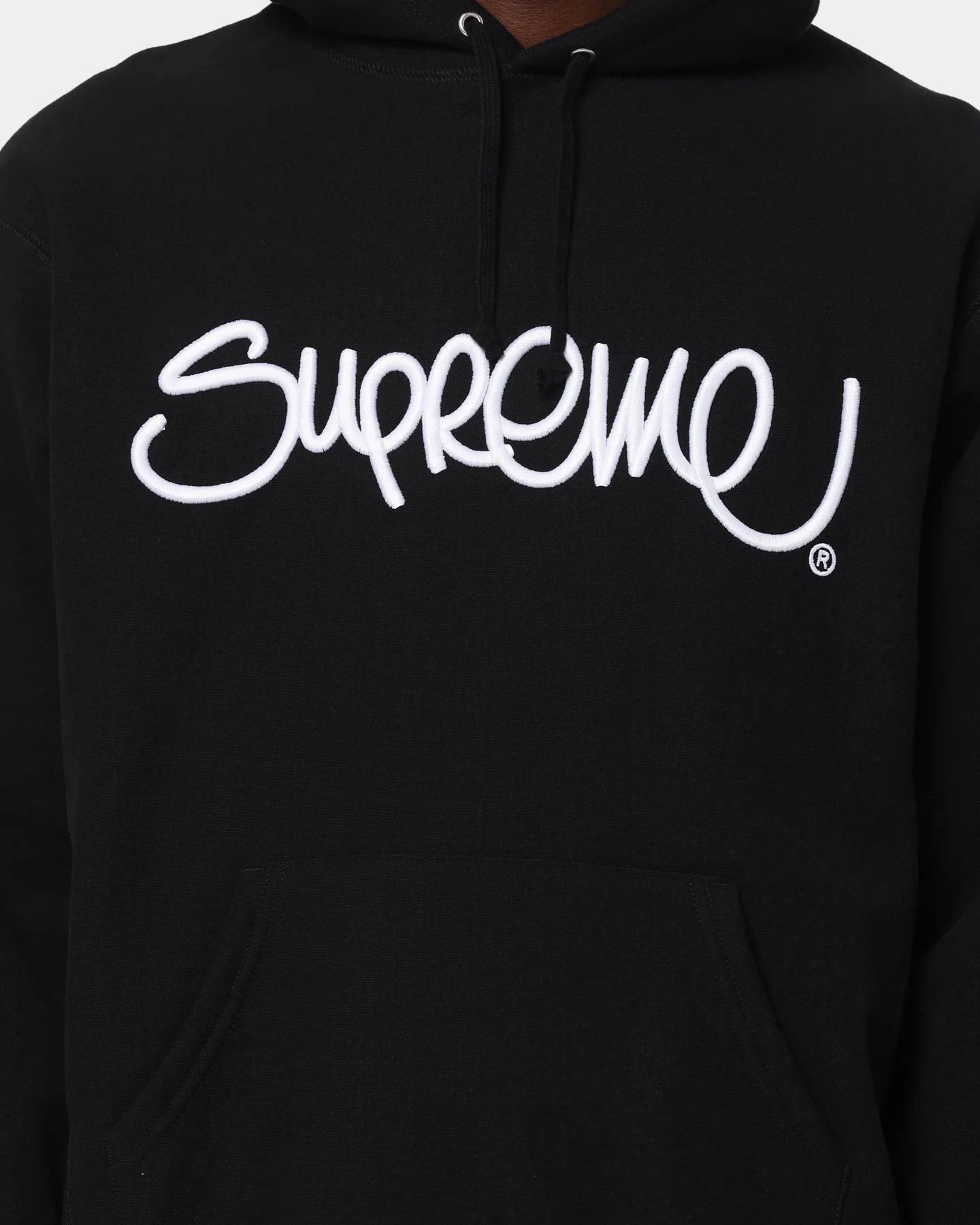 Supreme Raised Handstyle Hoodie Black - Image 3