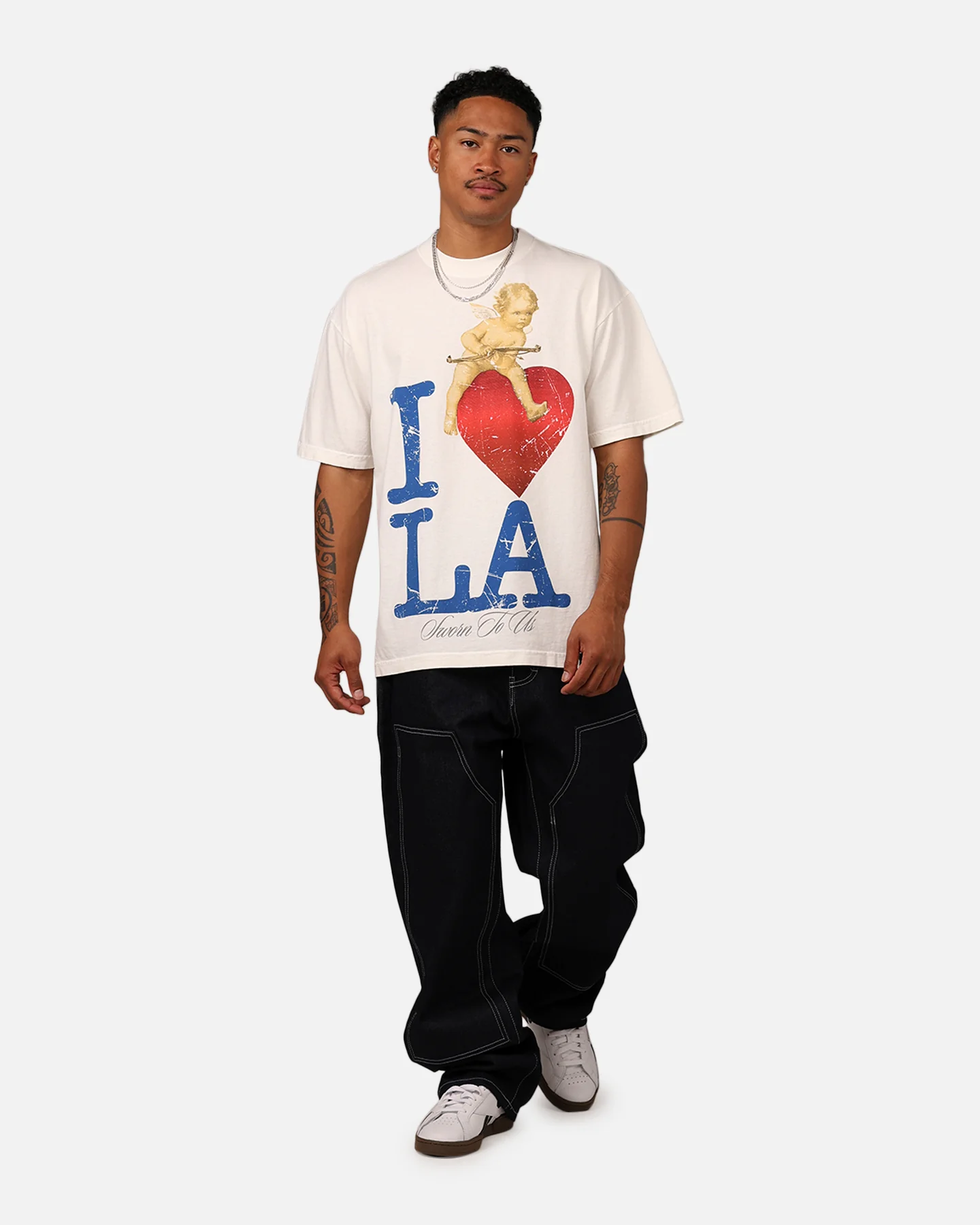 Sworn To Us I Love LA T-Shirt Eggshell - Image 3
