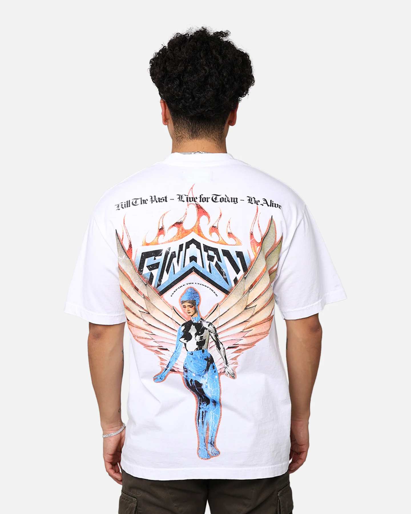 Sworn To Us Pyro Angel T-Shirt White - Image 5