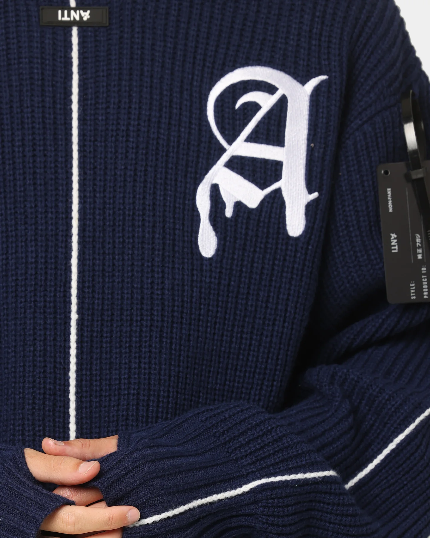 The Anti Order Affiliated High Neck Sweater Dark Navy/White - Image 11
