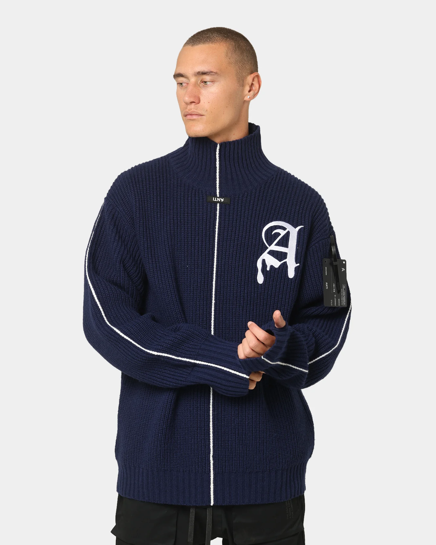The Anti Order Affiliated High Neck Sweater Dark Navy/White - Image 2