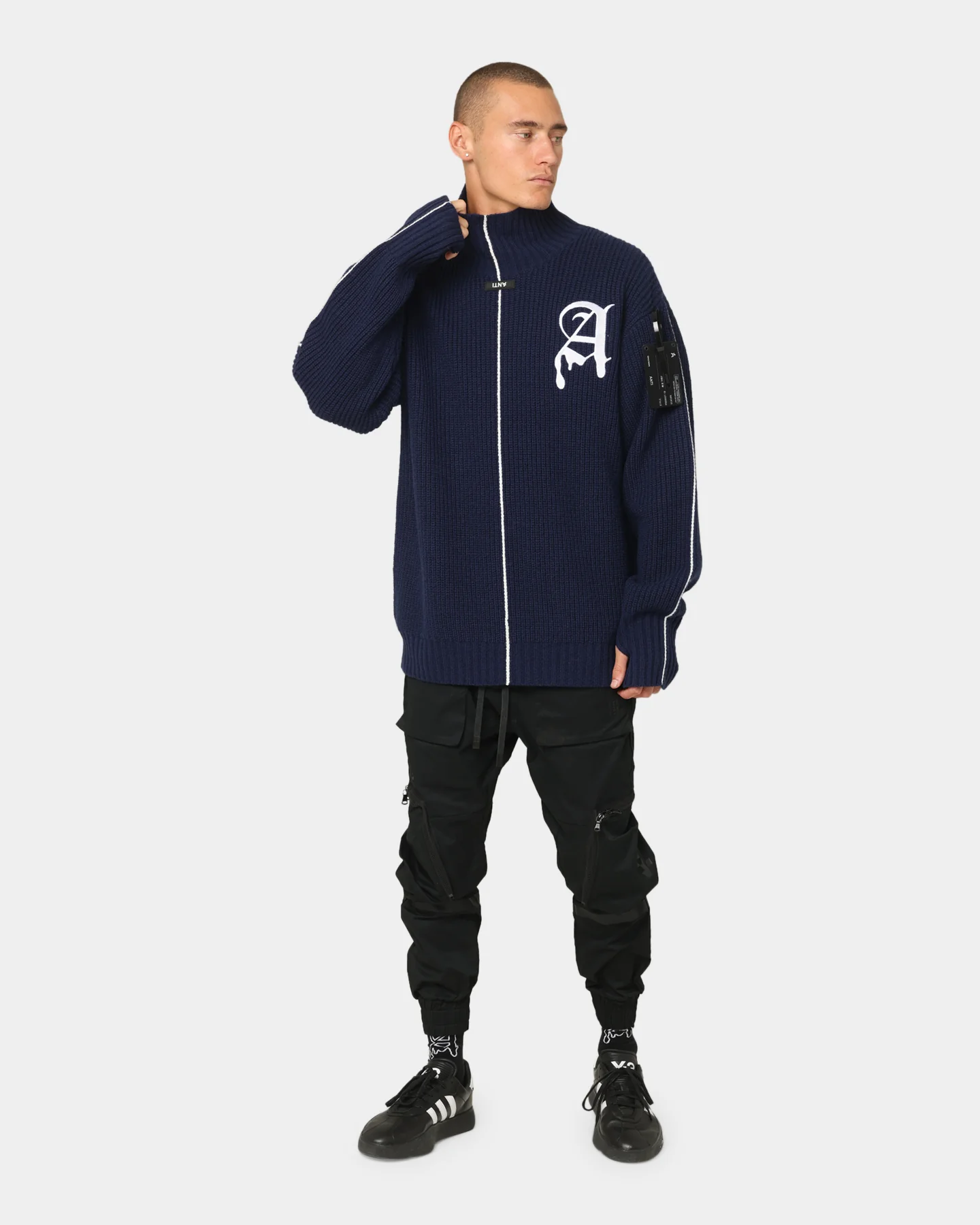 The Anti Order Affiliated High Neck Sweater Dark Navy/White - Image 3