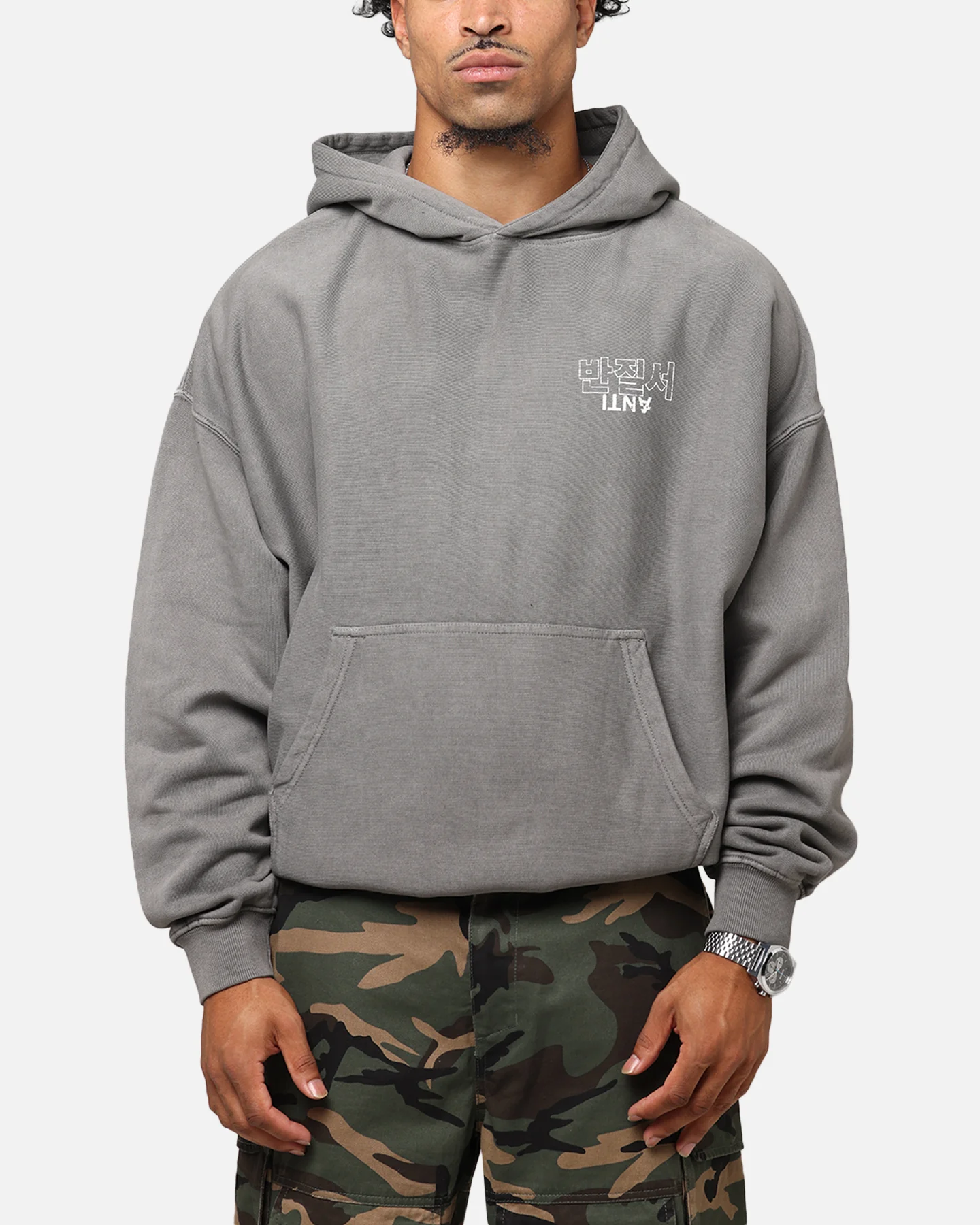 The Anti Order Agma Boxy Hoodie Washed Charcoal - Image 2