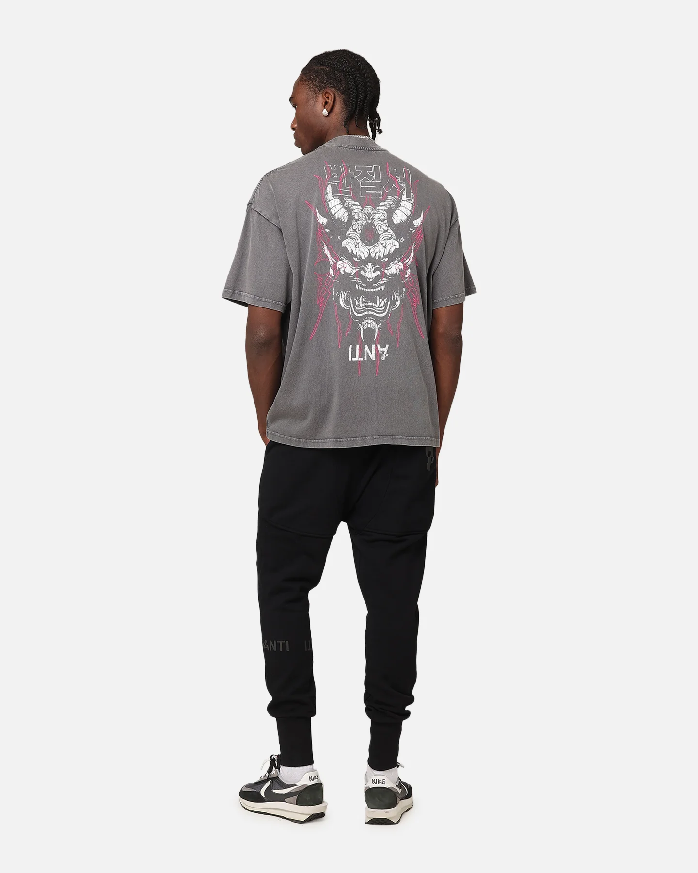 The Anti Order Agma Mock Neck T-Shirt Washed Charcoal - Image 3