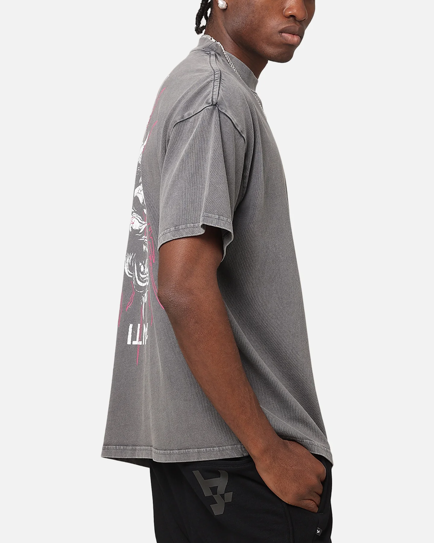 The Anti Order Agma Mock Neck T-Shirt Washed Charcoal - Image 5