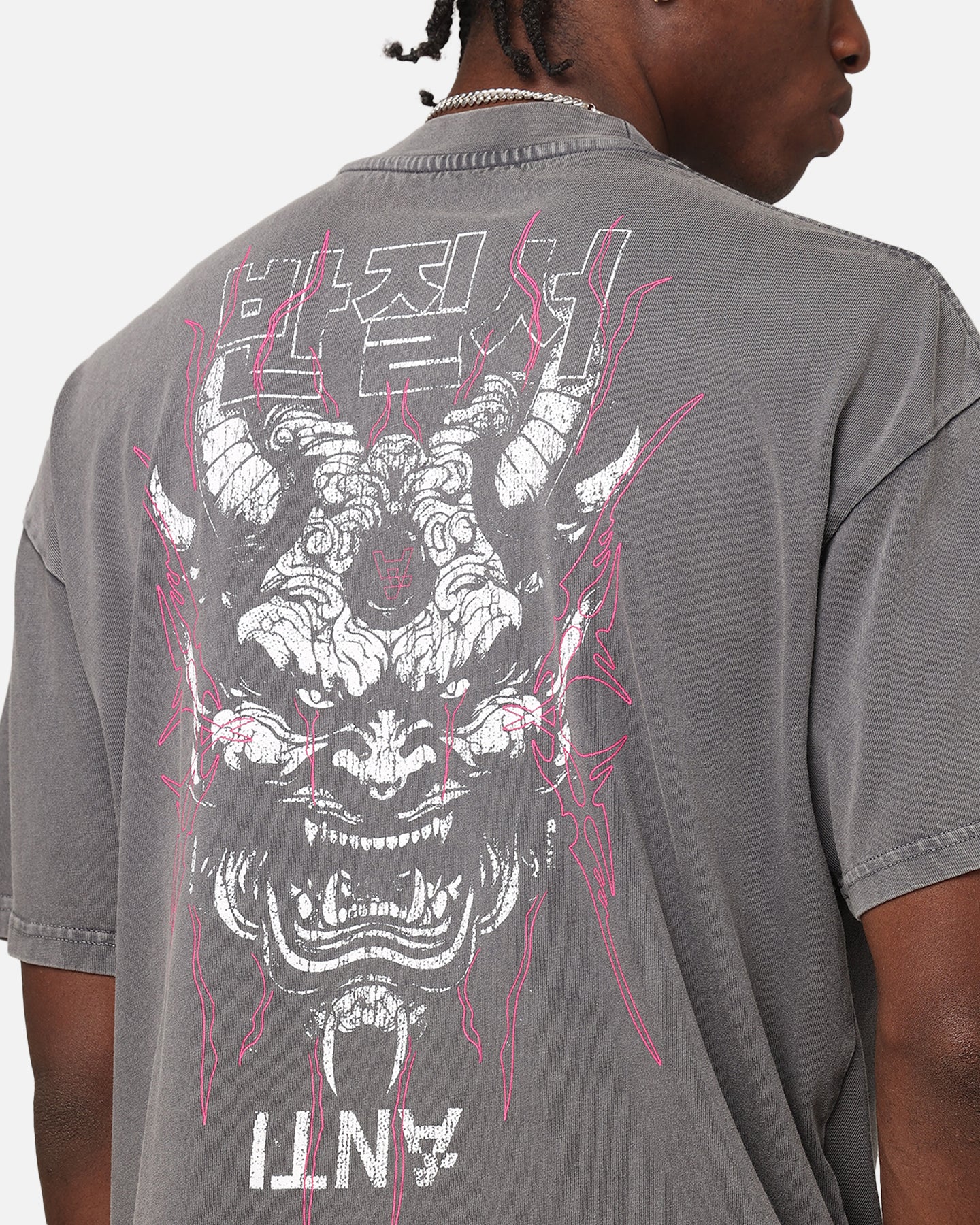 The Anti Order Agma Mock Neck T-Shirt Washed Charcoal - Image 7