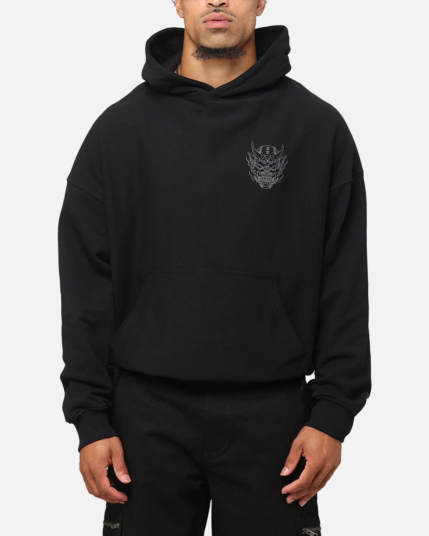 The Anti Order Akuma Boxy Hoodie Black/Grey - Image 2