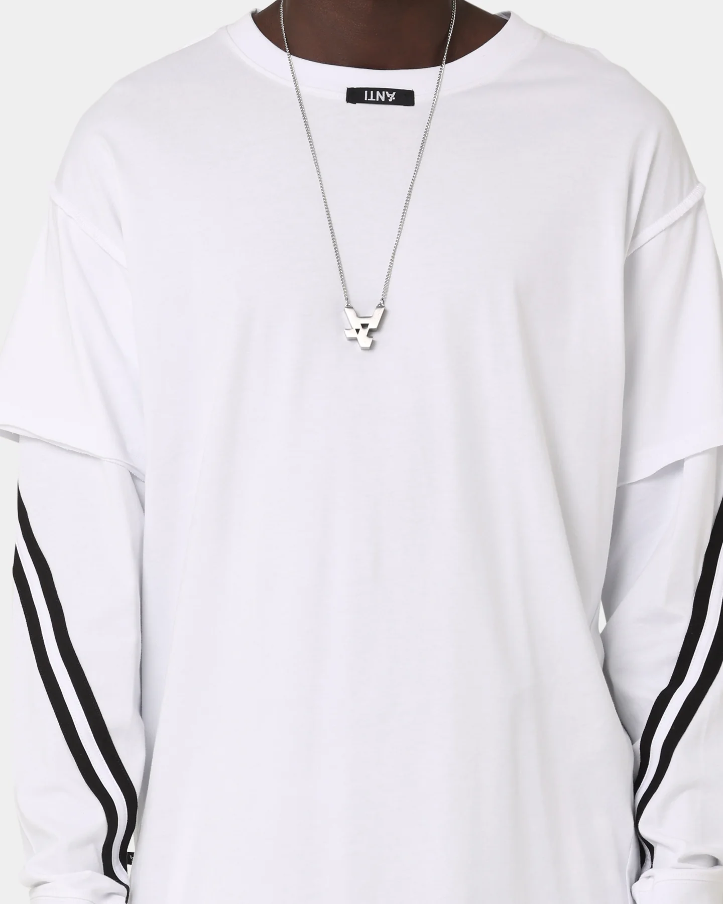 The Anti Order Anti Sport Layered Long Sleeve T-Shirt White/Black - Image 3