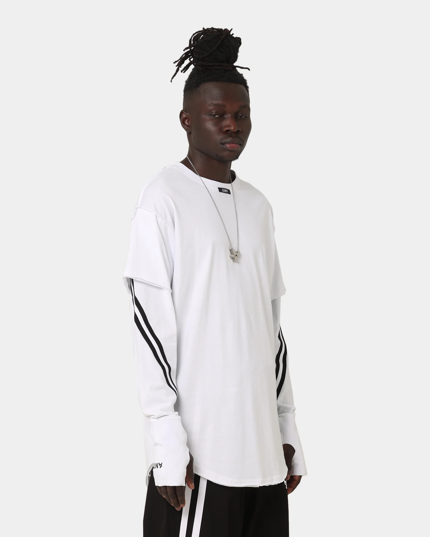 The Anti Order Anti Sport Layered Long Sleeve T-Shirt White/Black - Image 5