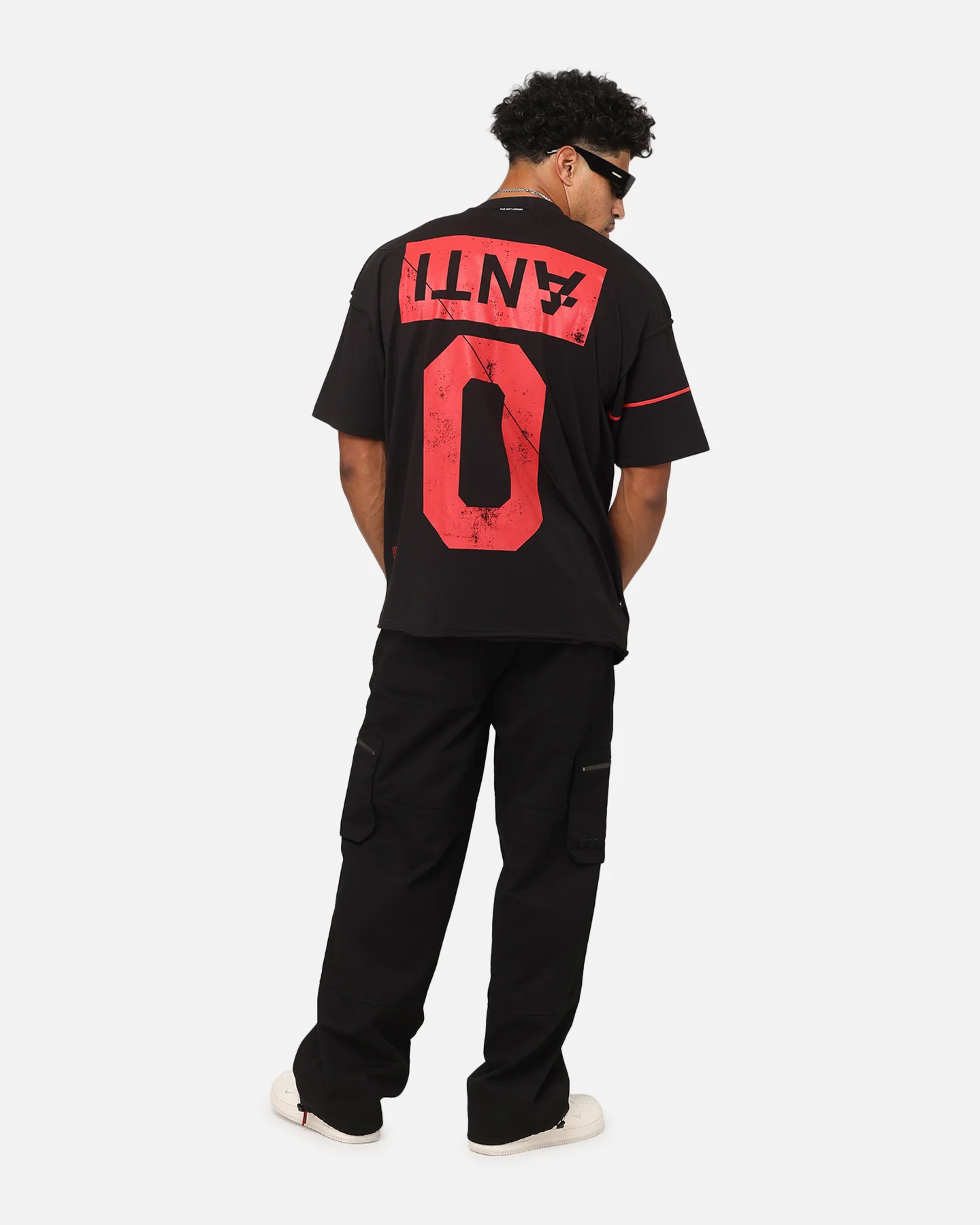 The Anti Order Azero Non Seam Oversized T-Shirt Black/Red - Image 3