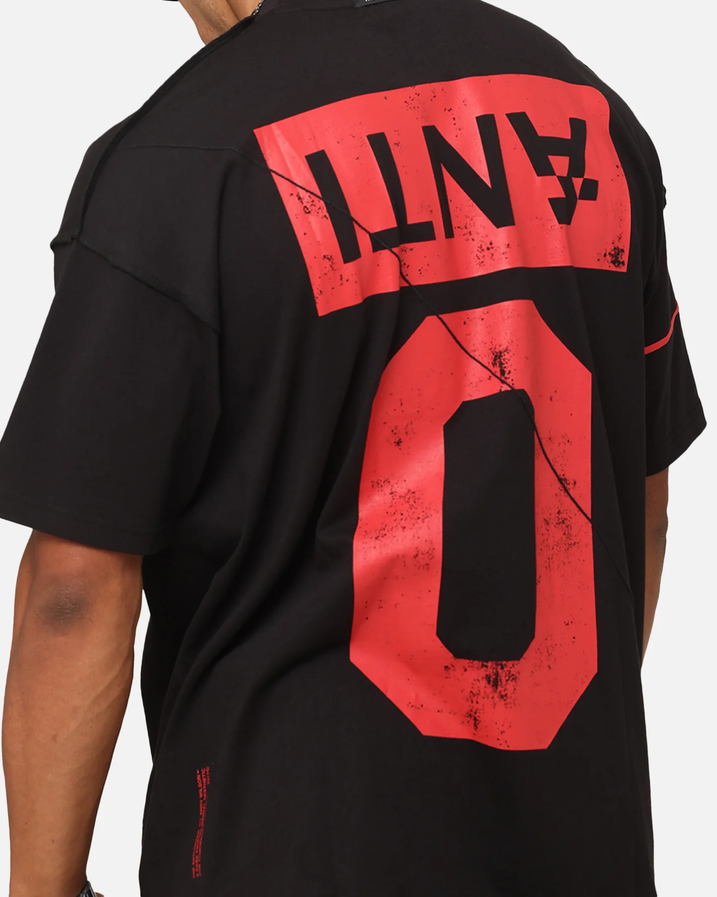 The Anti Order Azero Non Seam Oversized T-Shirt Black/Red - Image 7