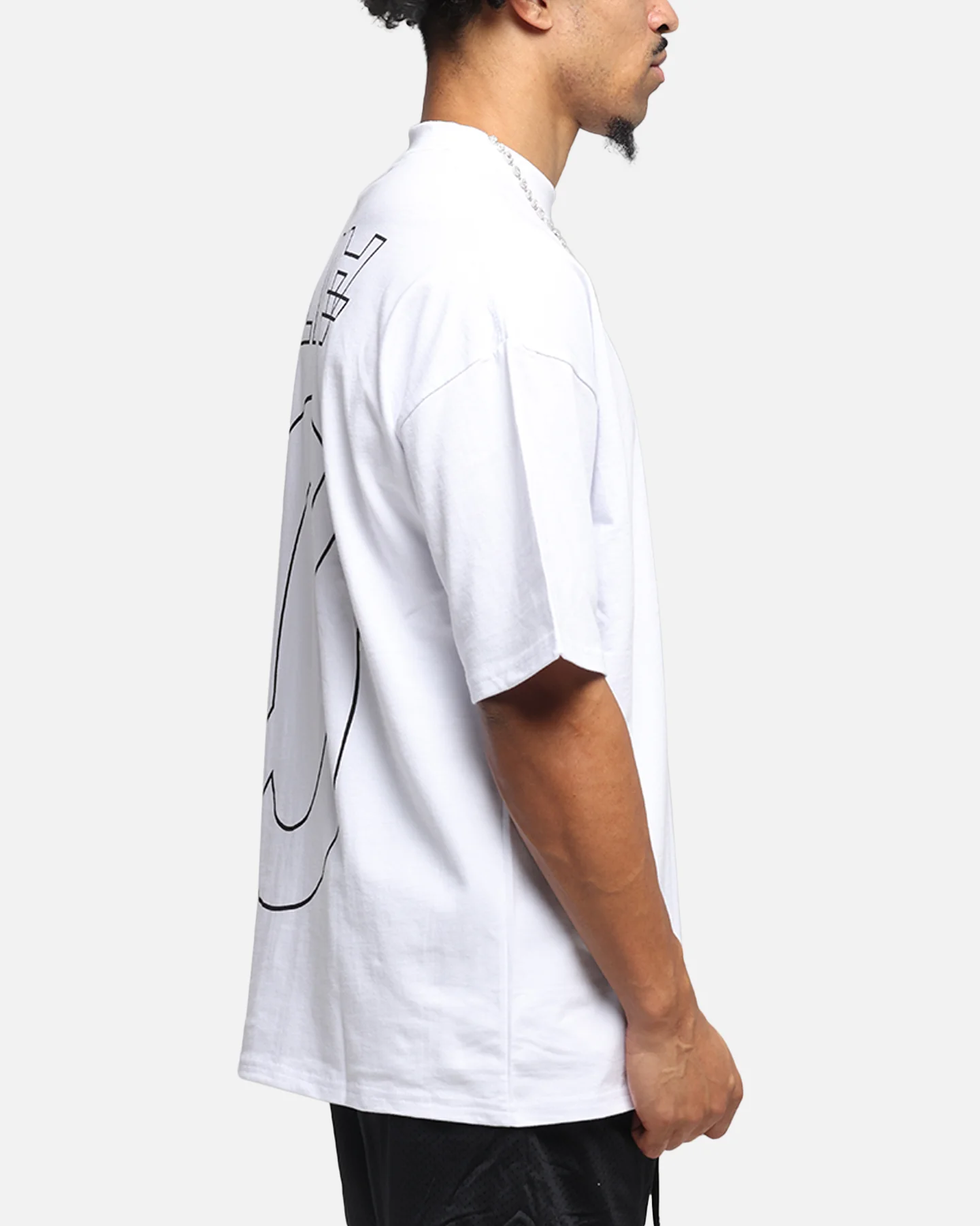 The Anti Order Azero Stencil Mock Neck T-Shirt White - Image 5