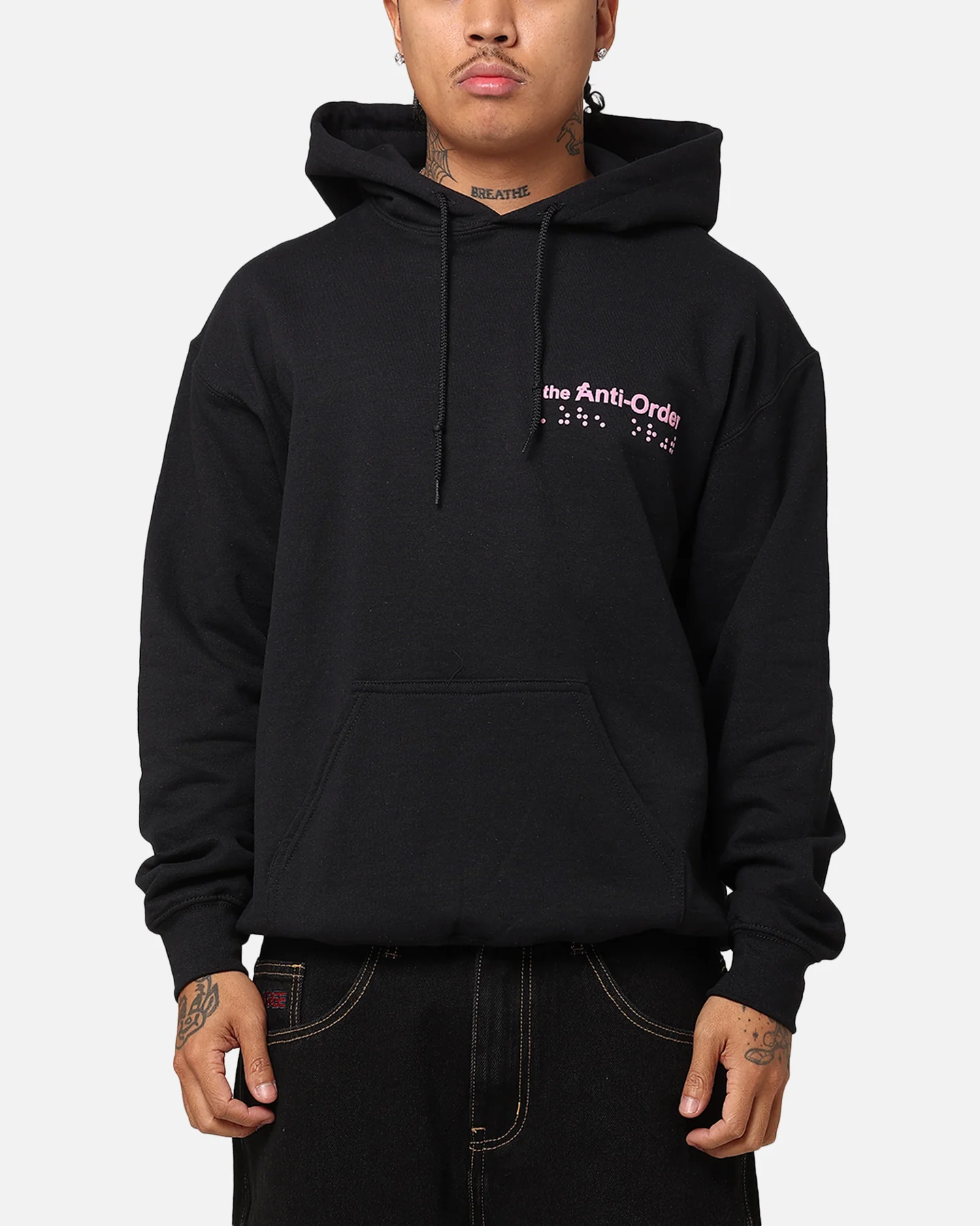 The Anti Order Brail Hoodie Black/Pink - Image 2