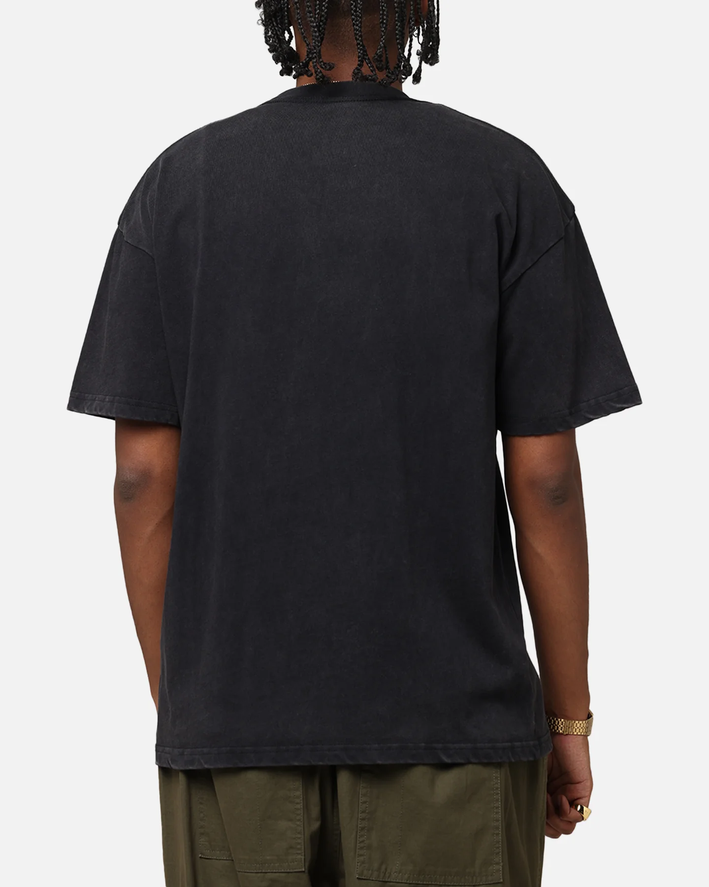 The Anti Order Echo Spray Drop Shoulder T-Shirt Black Acidwash - Image 3